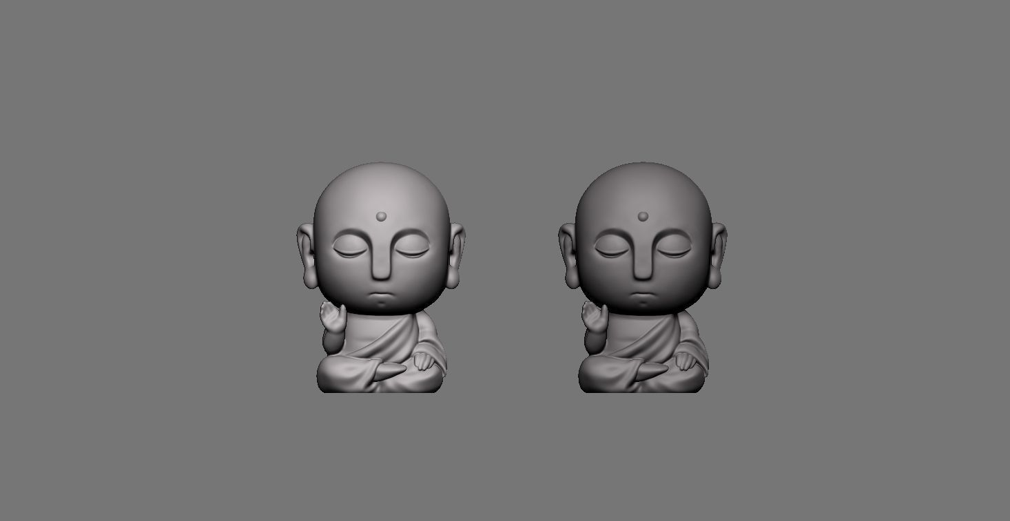 Baby Buddha little monk 3D print model_13