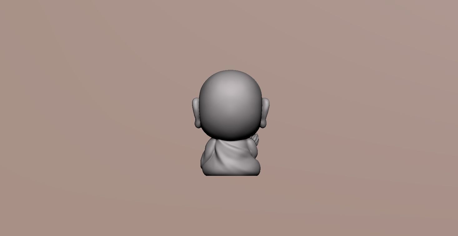Baby Buddha little monk 3D print model_5