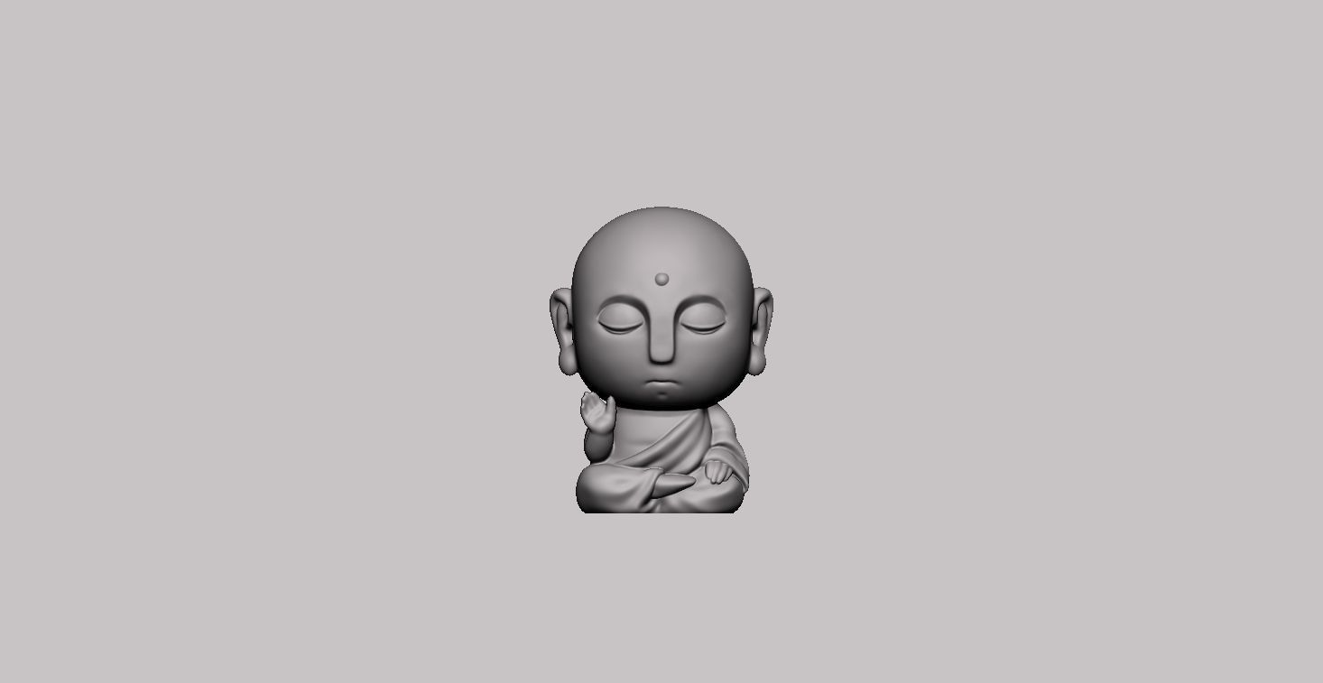 Baby Buddha little monk 3D print model_17