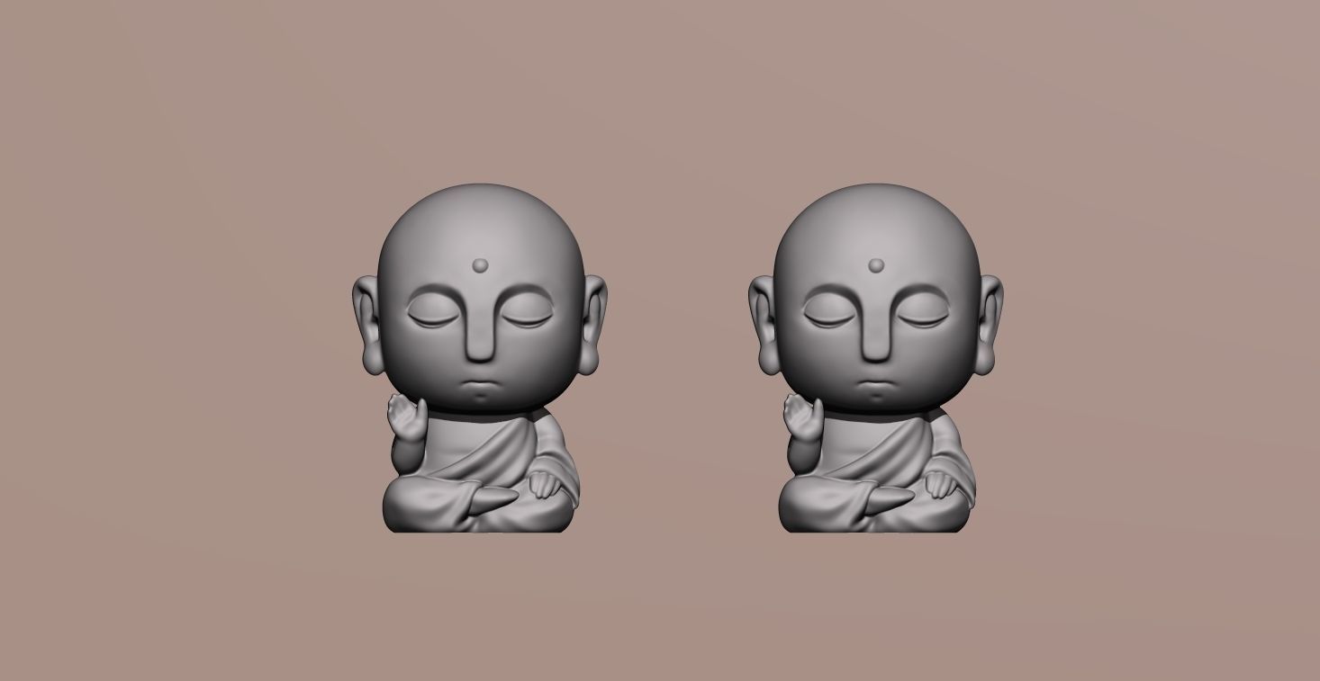 Baby Buddha little monk 3D print model_2