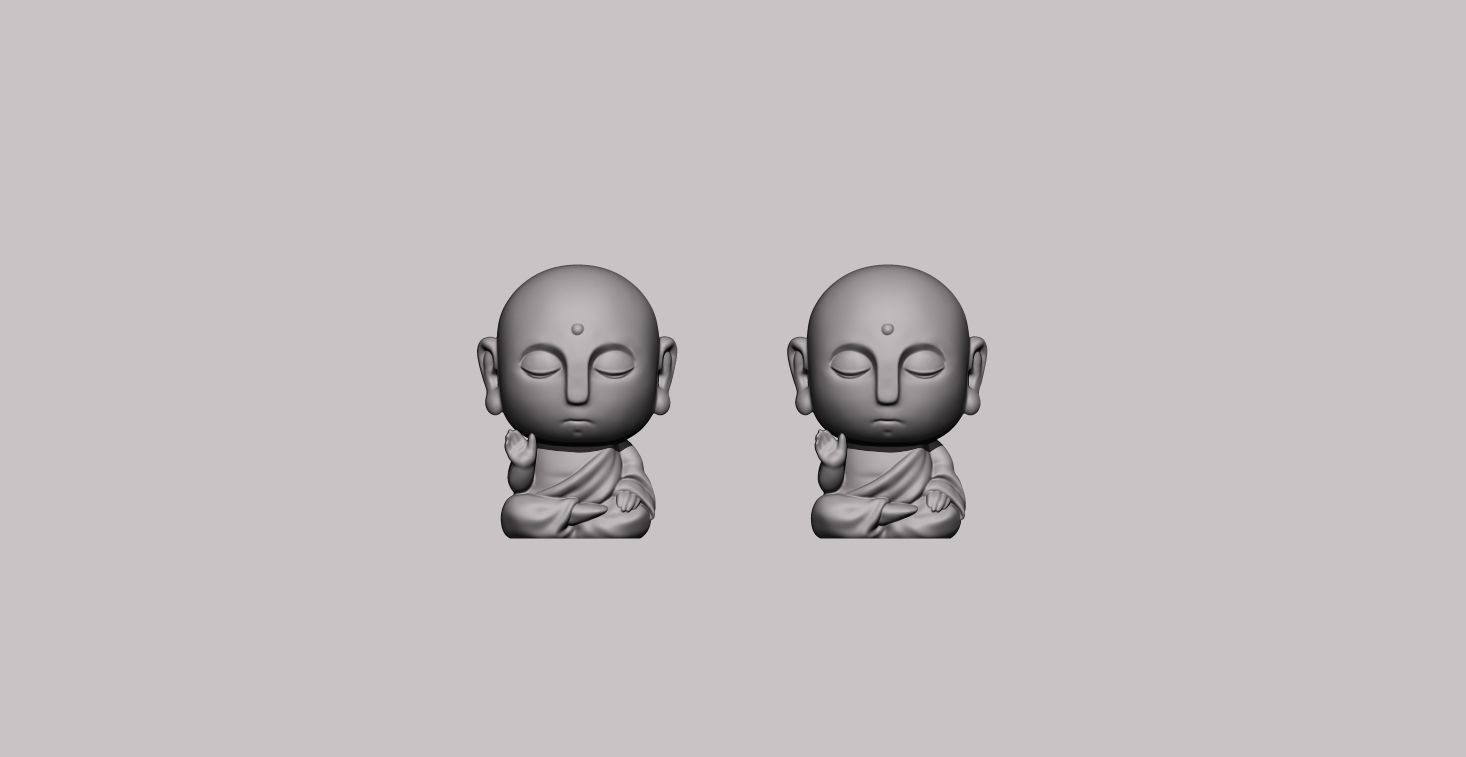 Baby Buddha little monk 3D print model_15