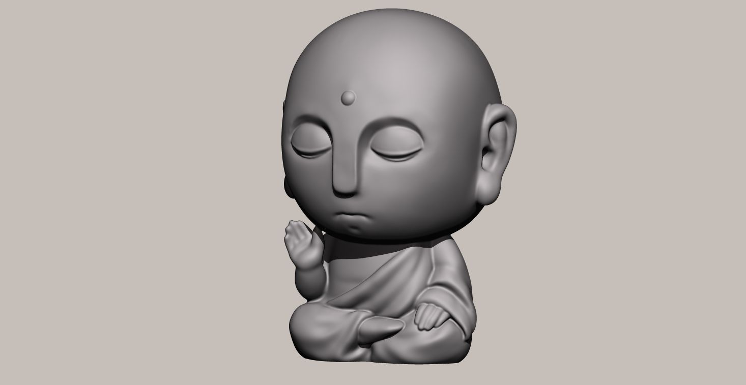 Baby Buddha little monk 3D print model_11