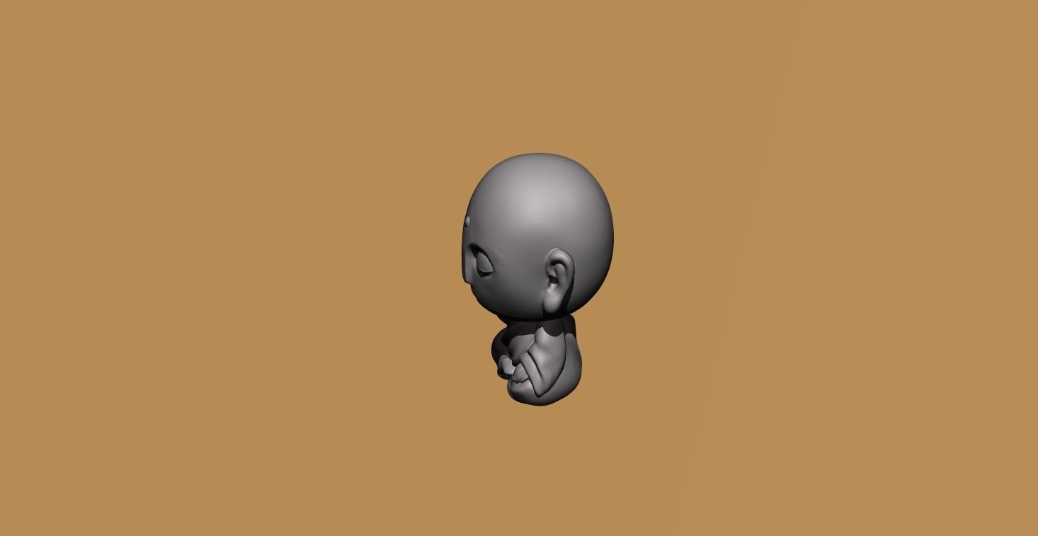 Baby Buddha little monk 3D print model_6