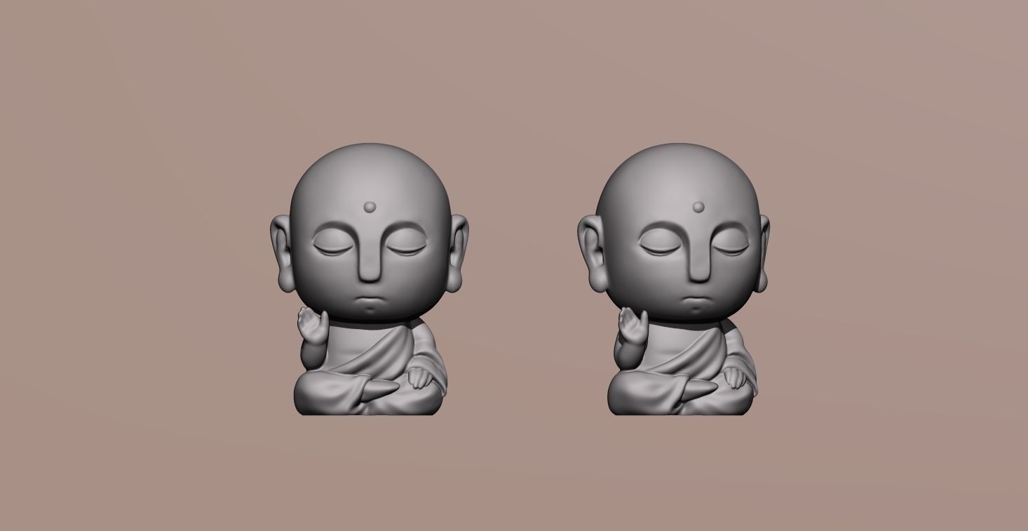 Baby Buddha little monk 3D print model_12