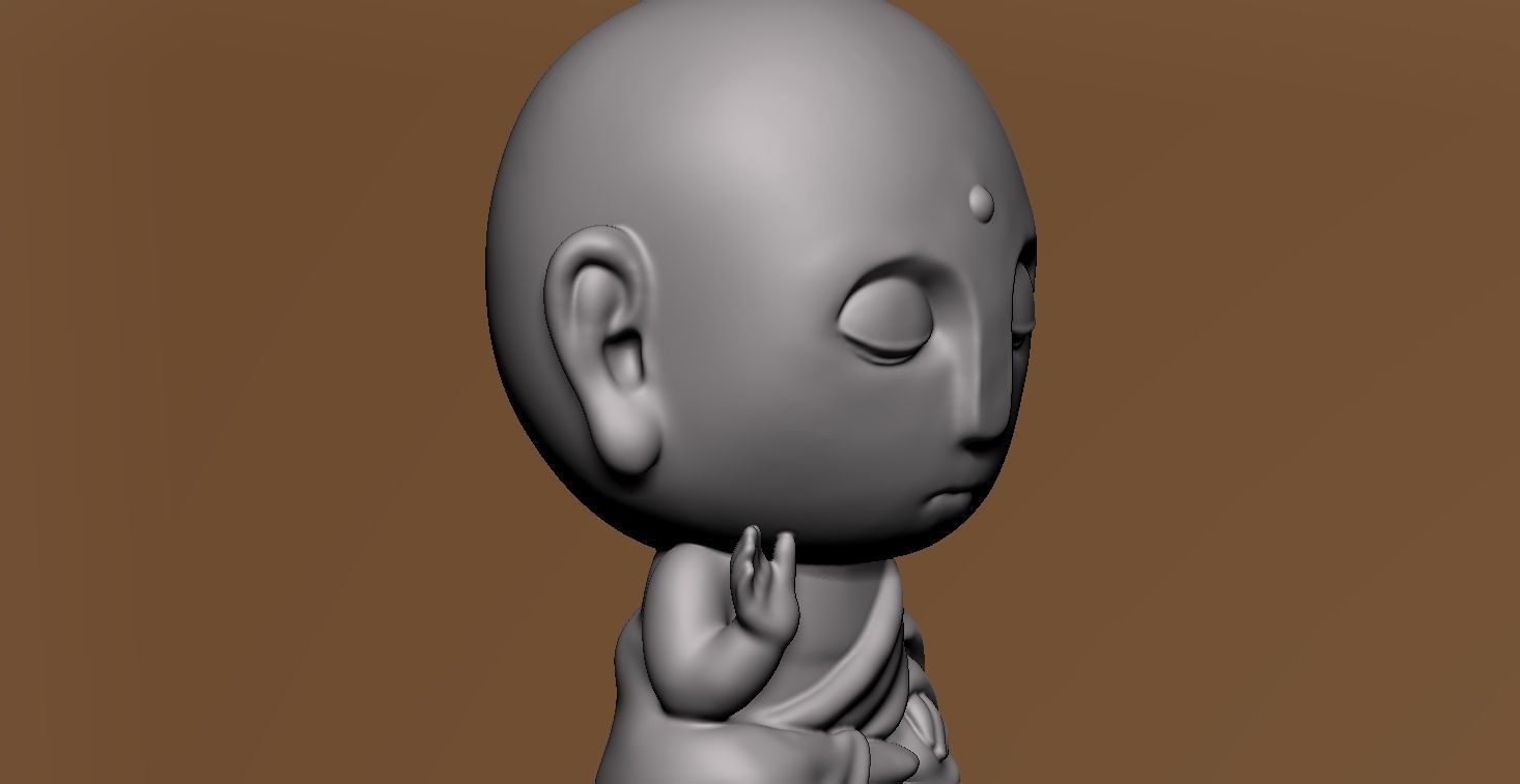 Baby Buddha little monk 3D print model_8
