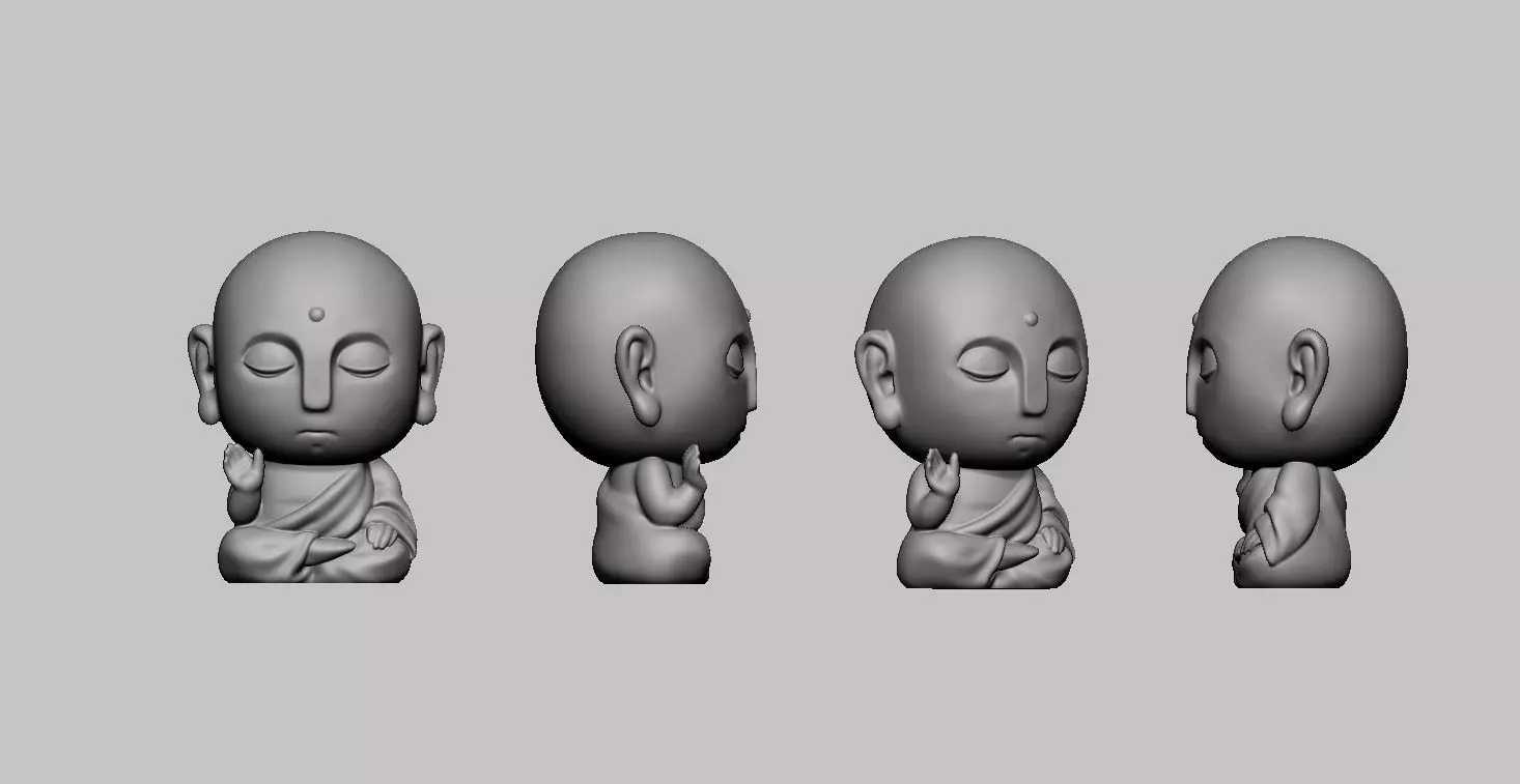 Baby Buddha little monk 3D print model_0