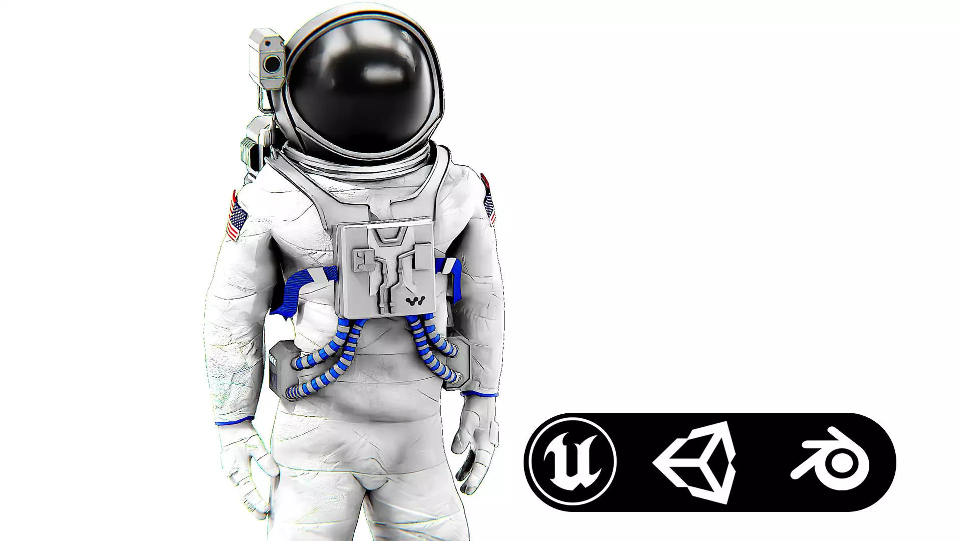 ASTRONAUT M-50 Rigged for Unreal Engine - Unity - MIXAMO 3D model