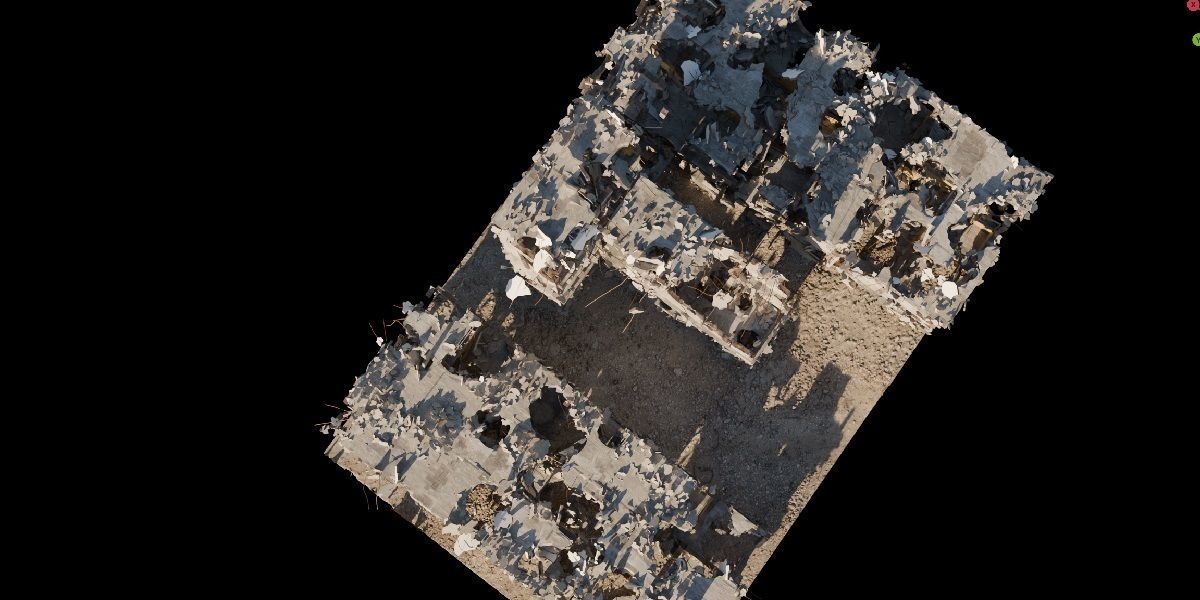 Procedural Destroyed building blender geometry nodes 3D model_2