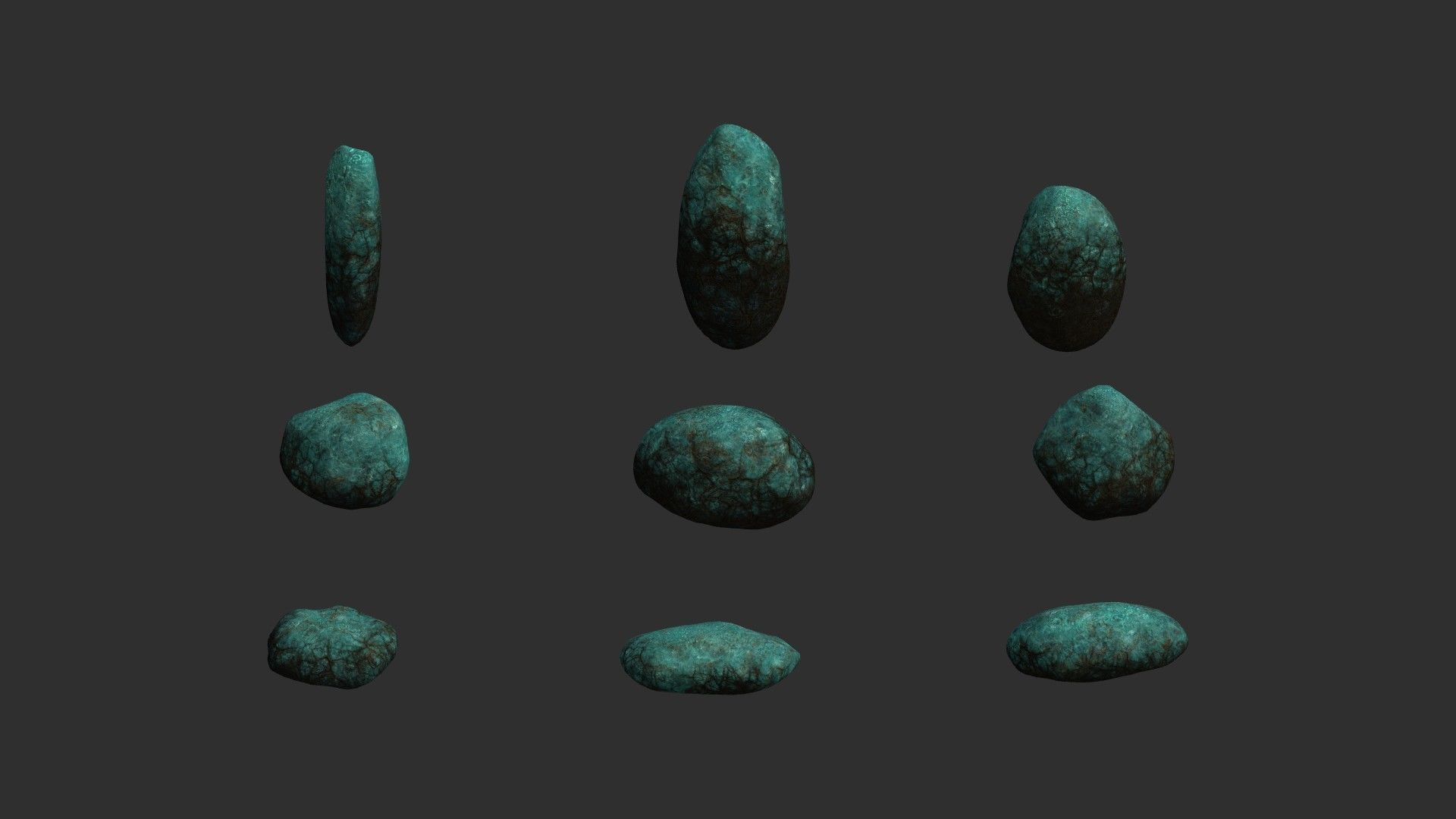 Assorted Boulders - Fantasy Low-poly 3D model_5
