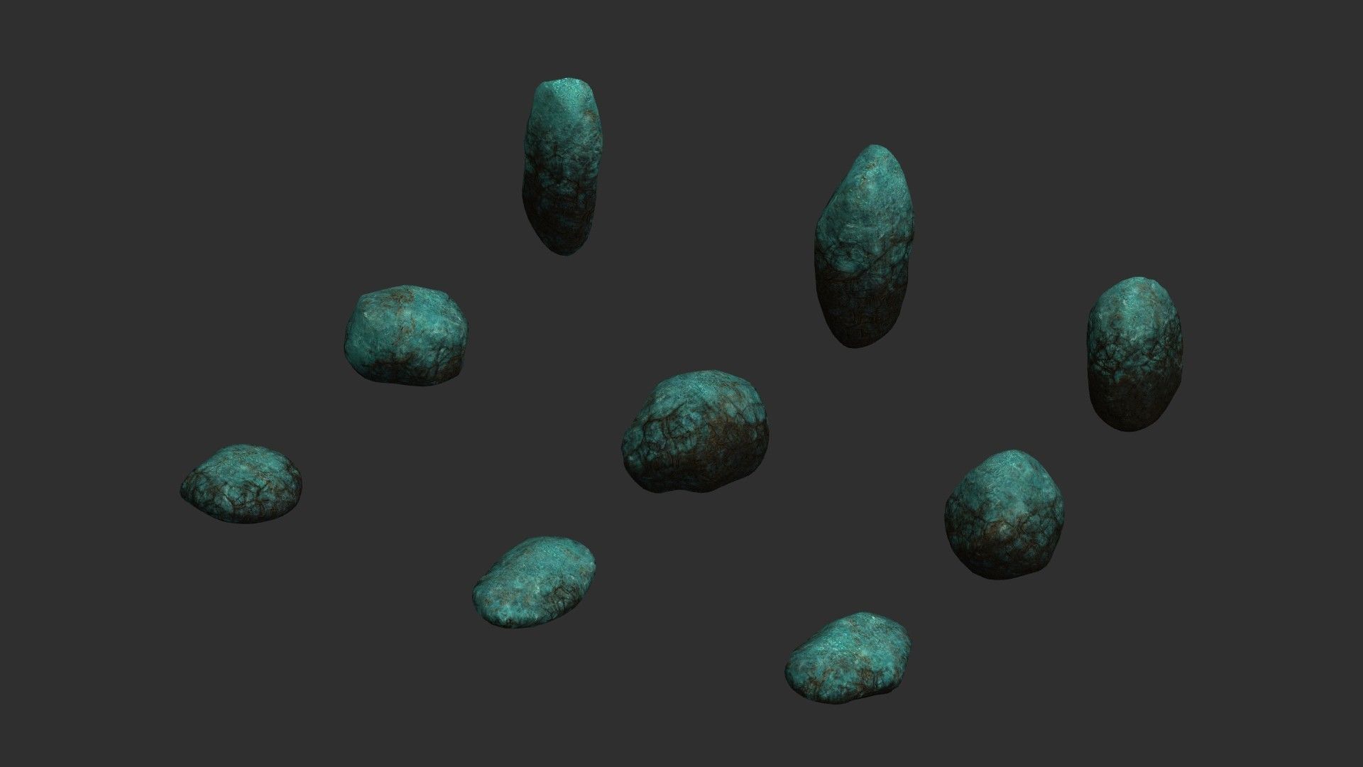 Assorted Boulders - Fantasy Low-poly 3D model_12