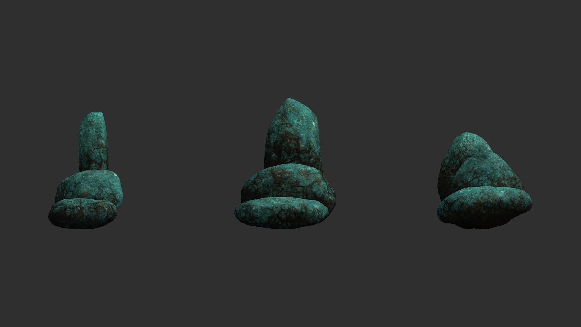 Assorted Boulders - Fantasy Low-poly 3D model_6