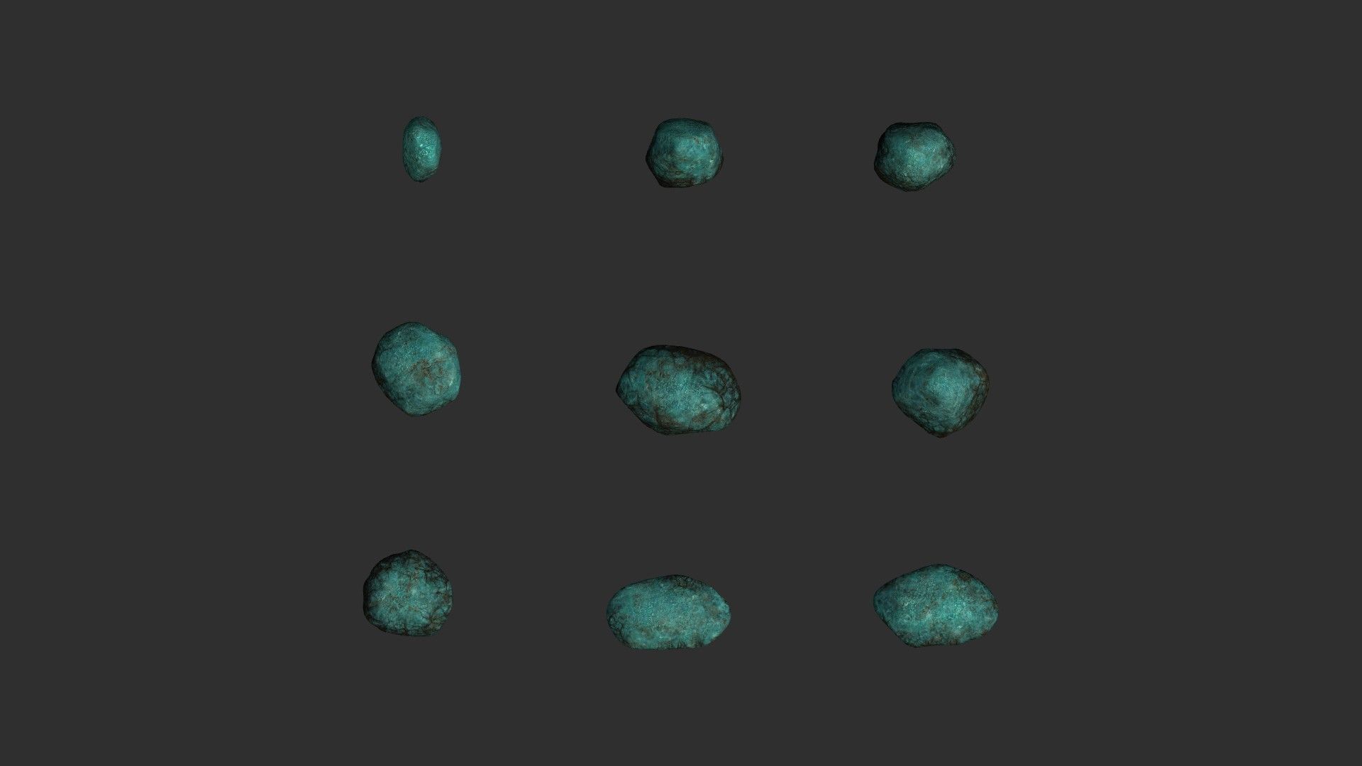 Assorted Boulders - Fantasy Low-poly 3D model_4