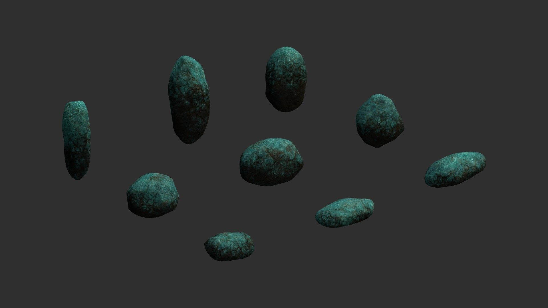 Assorted Boulders - Fantasy Low-poly 3D model_13