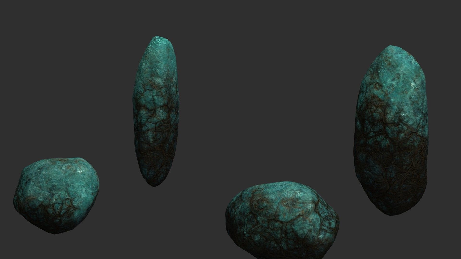 Assorted Boulders - Fantasy Low-poly 3D model_3