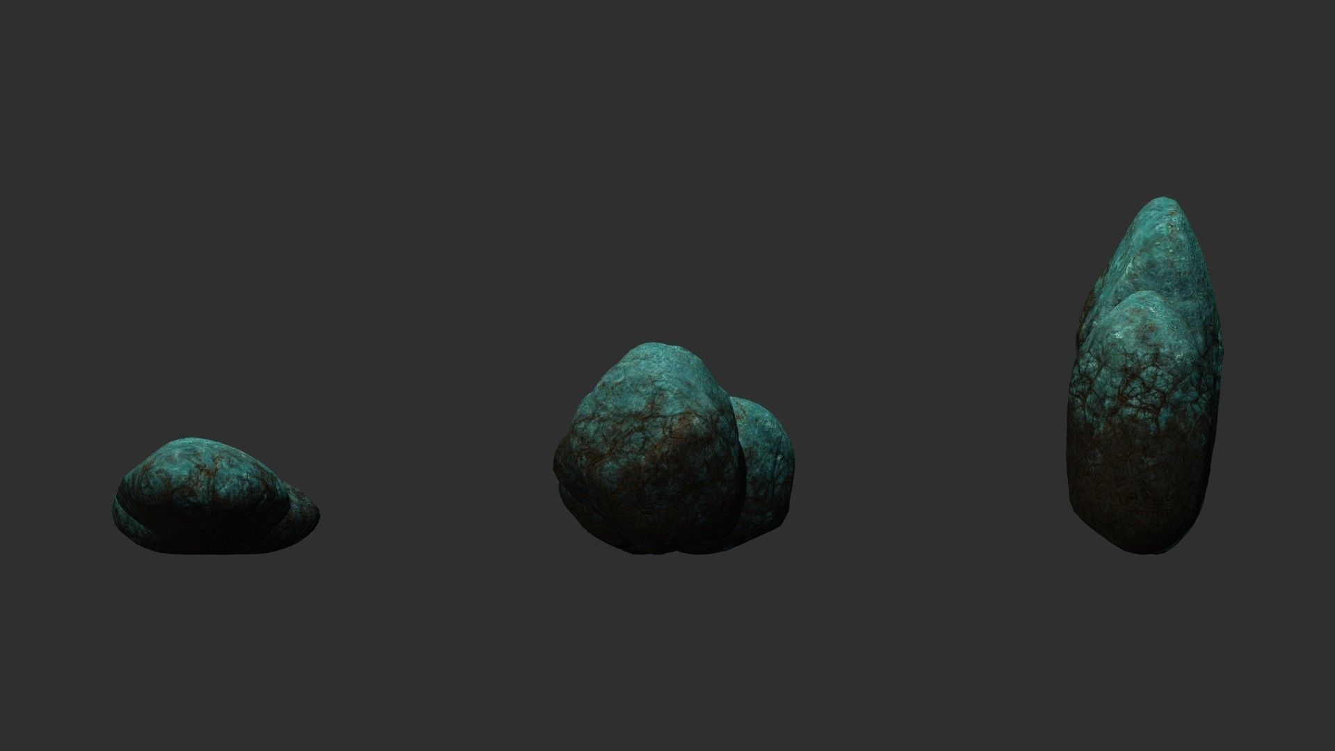 Assorted Boulders - Fantasy Low-poly 3D model_7