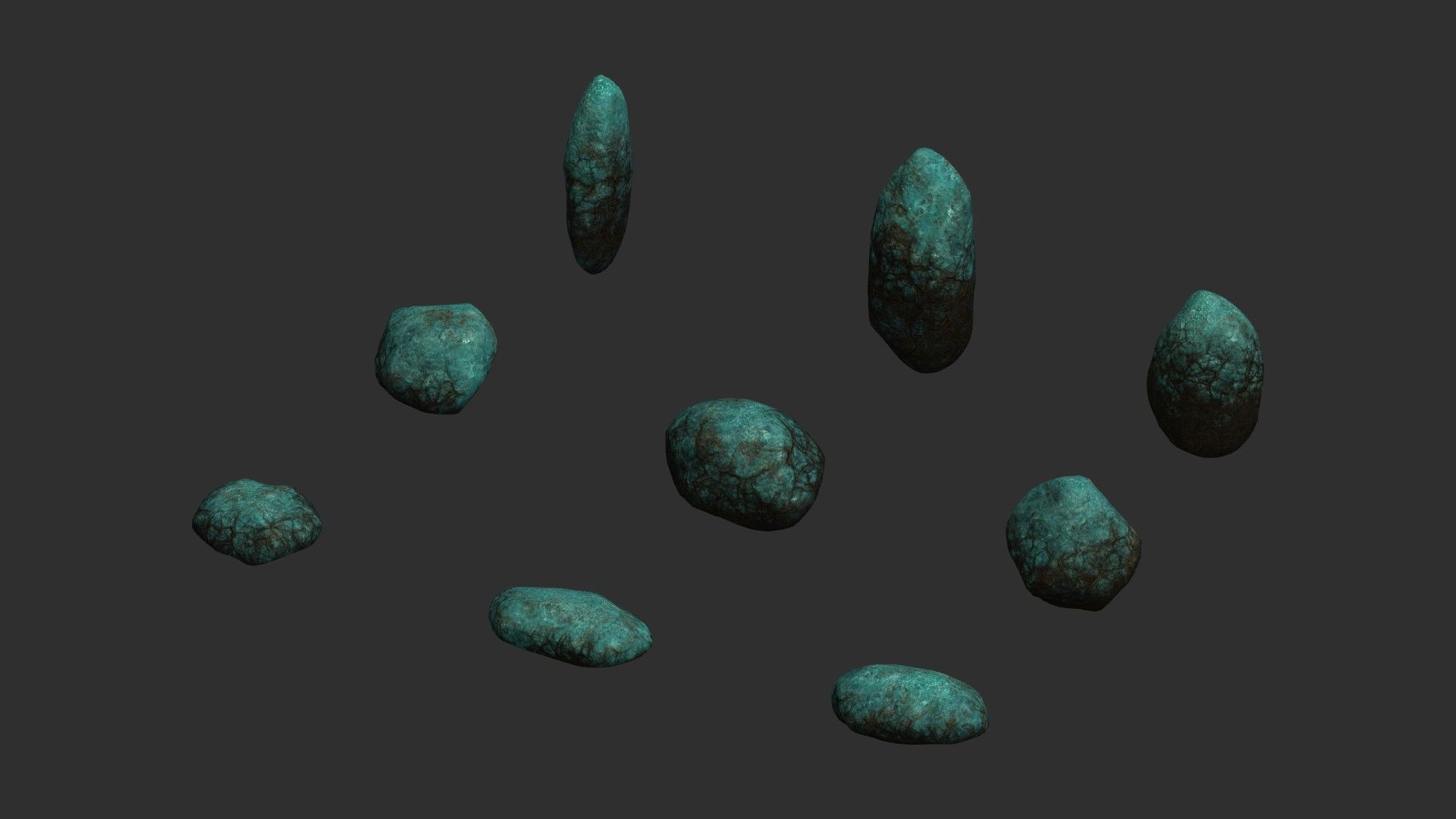 Assorted Boulders - Fantasy Low-poly 3D model_1