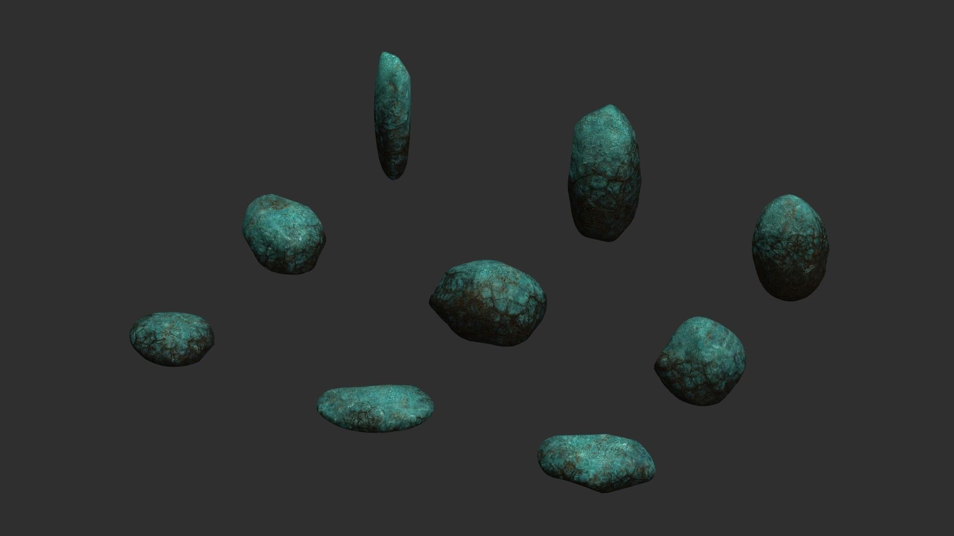 Assorted Boulders - Fantasy Low-poly 3D model_11