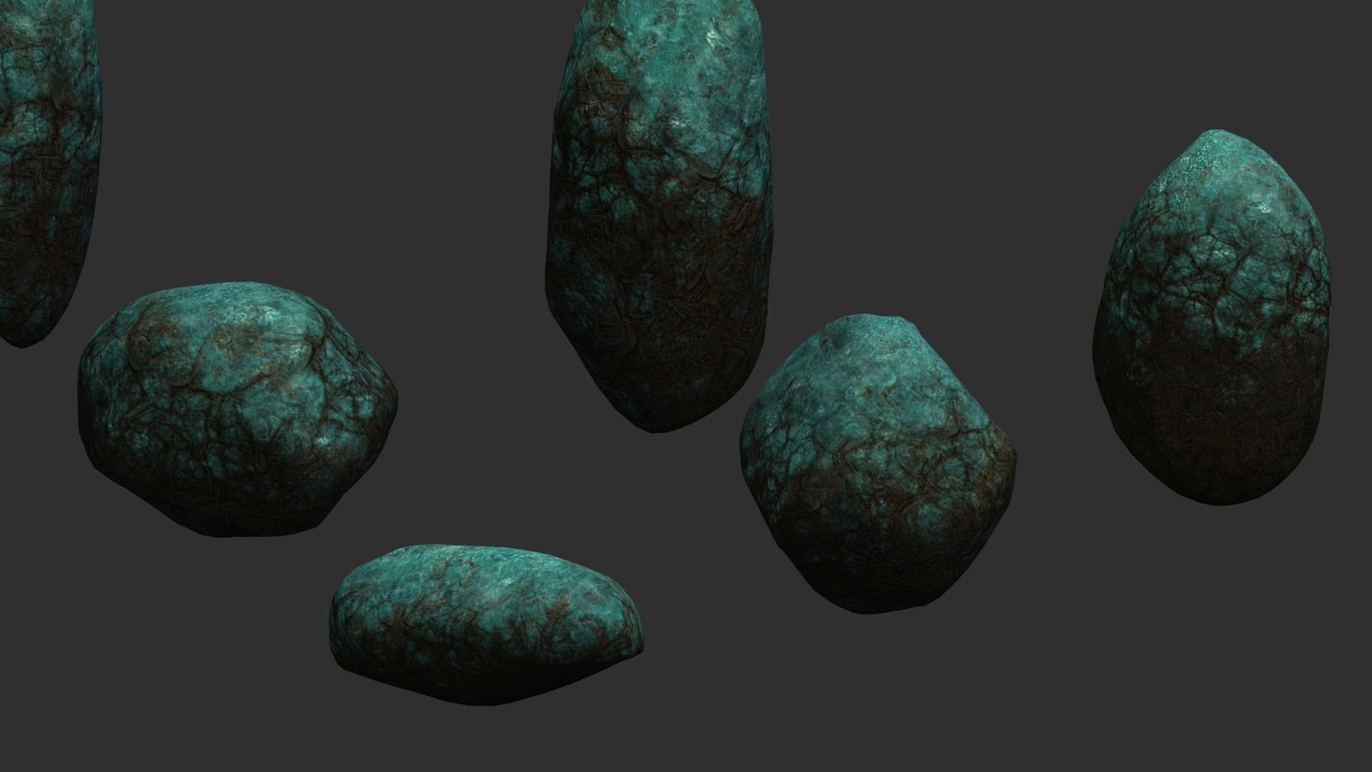 Assorted Boulders - Fantasy Low-poly 3D model_2
