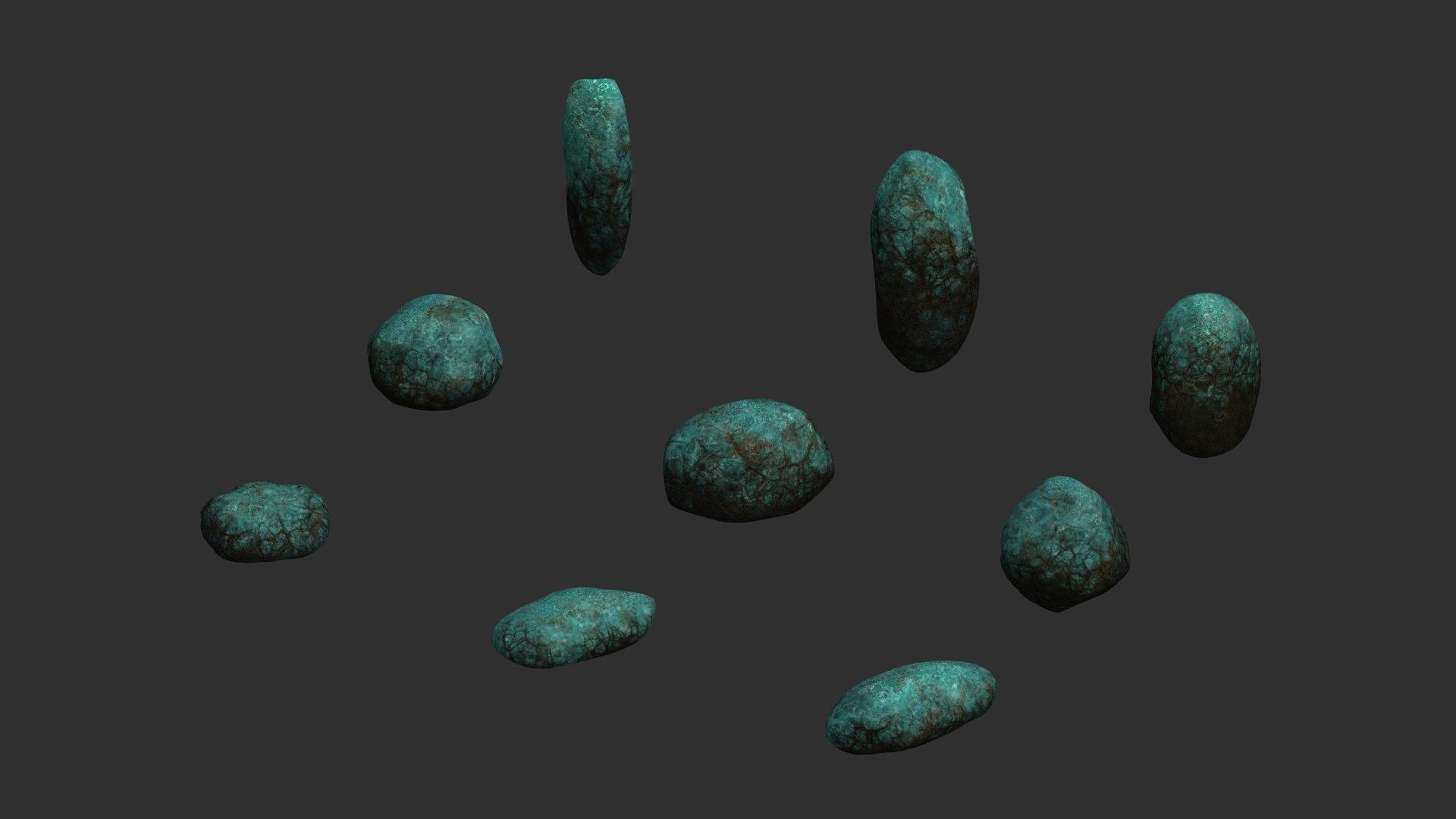 Assorted Boulders - Fantasy Low-poly 3D model_9