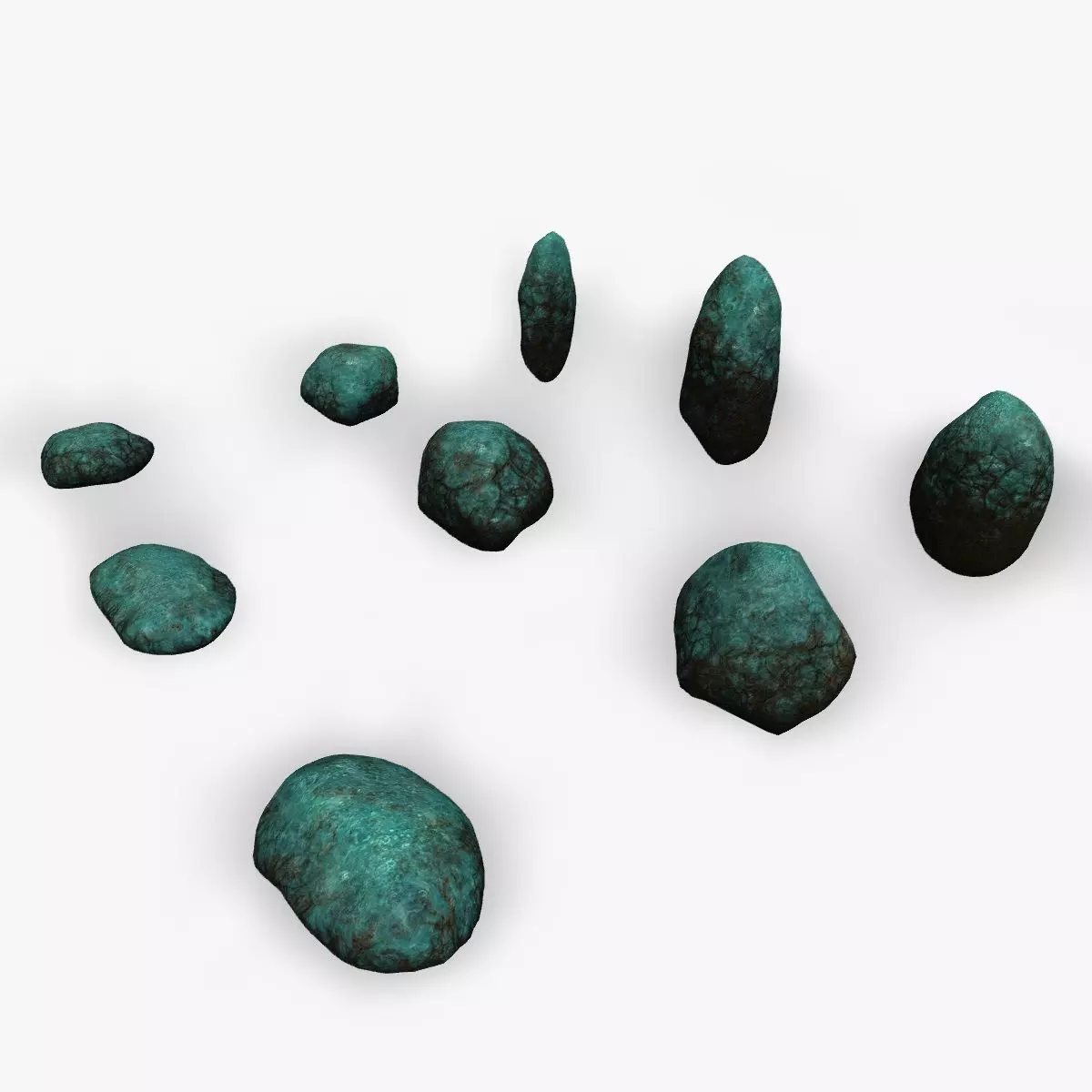 Assorted Boulders - Fantasy Low-poly 3D model_0