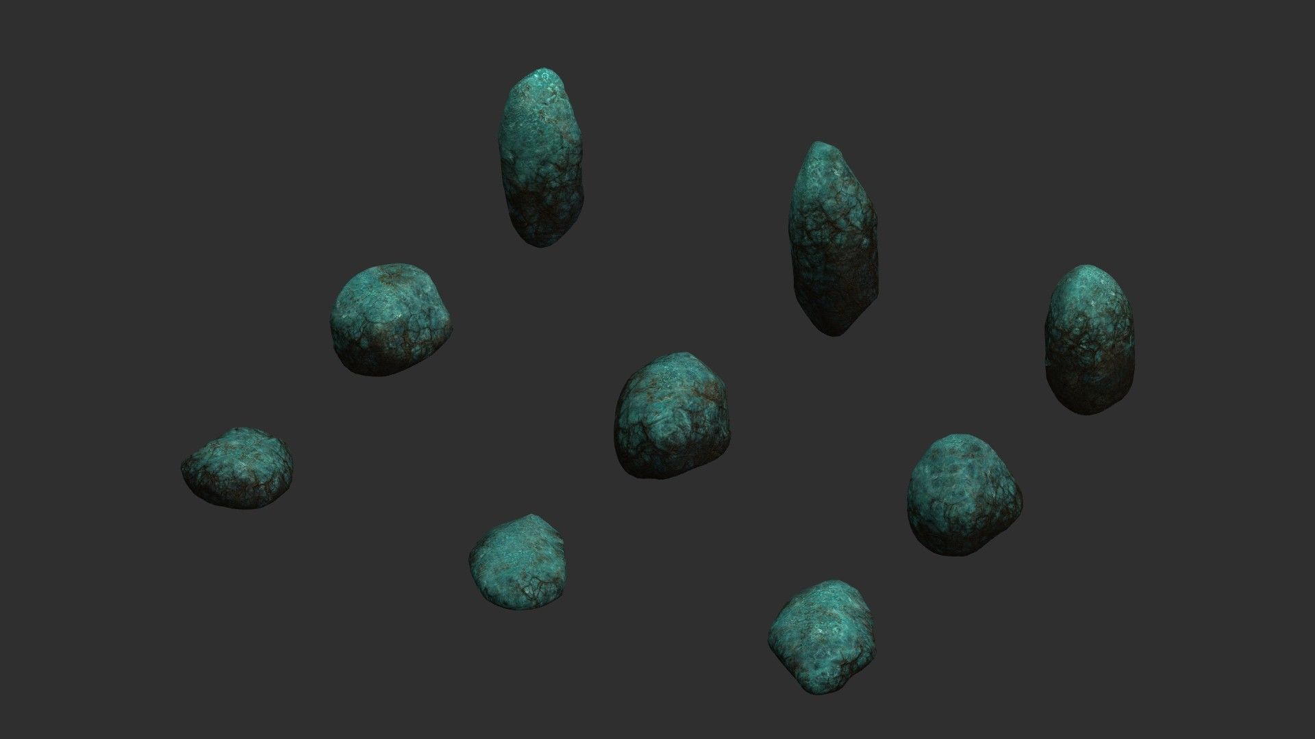 Assorted Boulders - Fantasy Low-poly 3D model_10