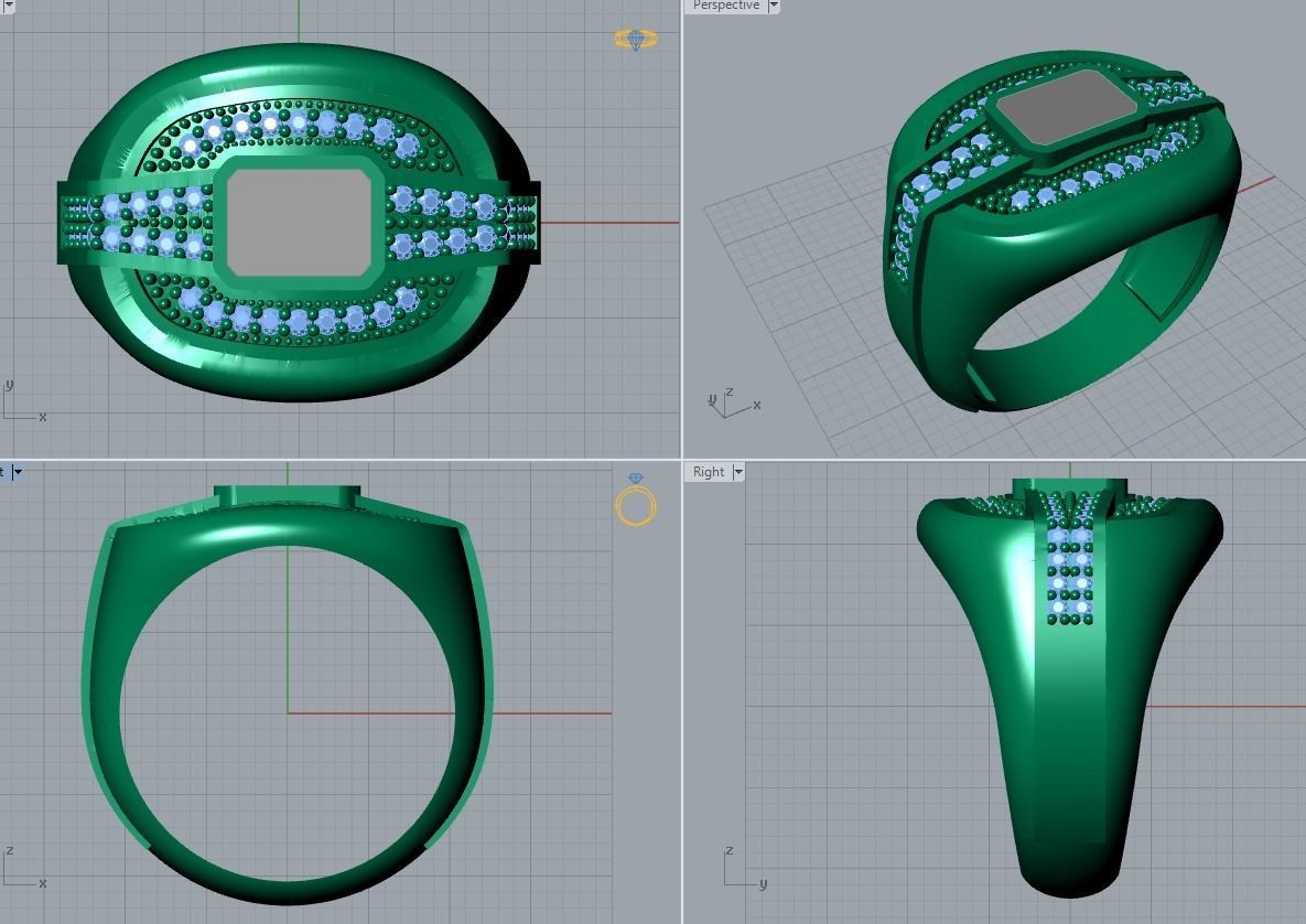 men ring 3D print model_3