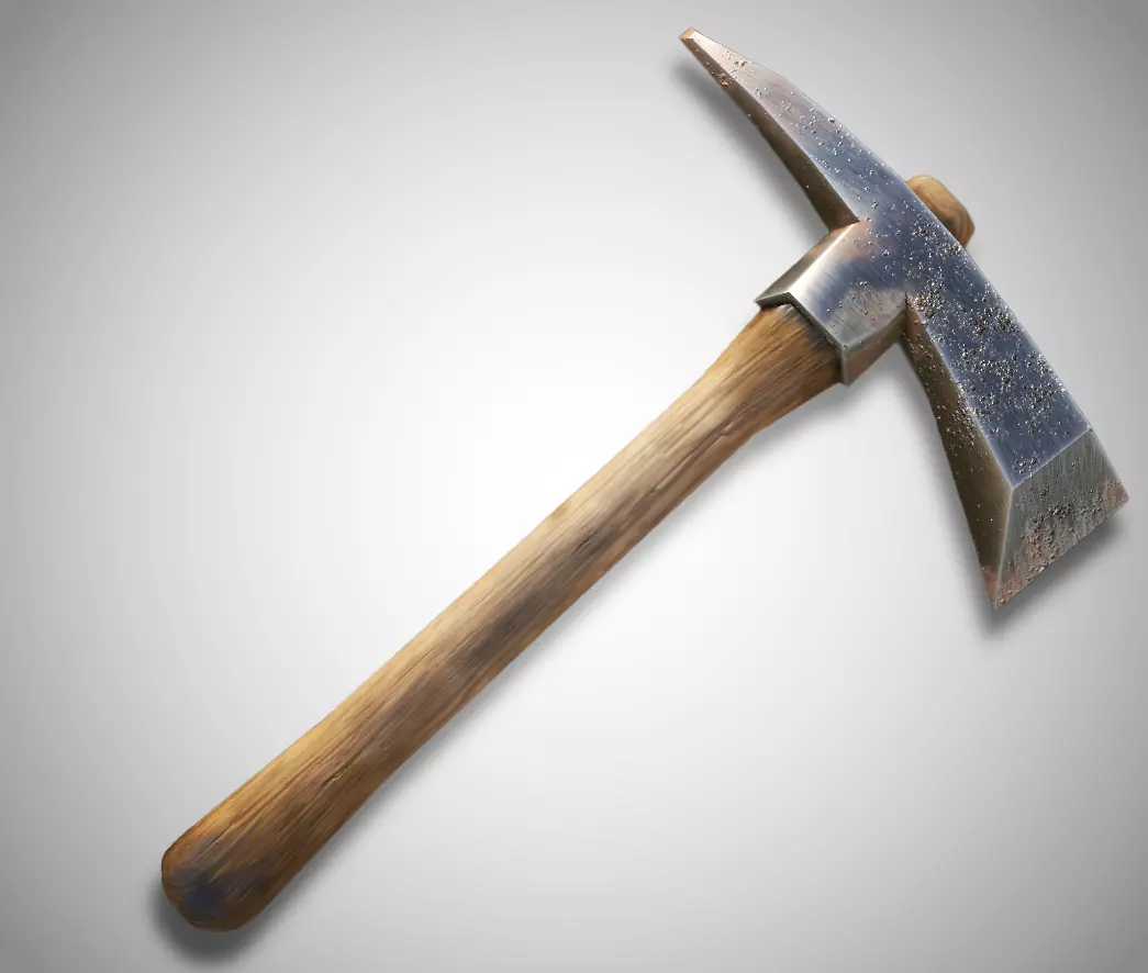 Pickaxe low poly 3D model Low-poly 3D model_0
