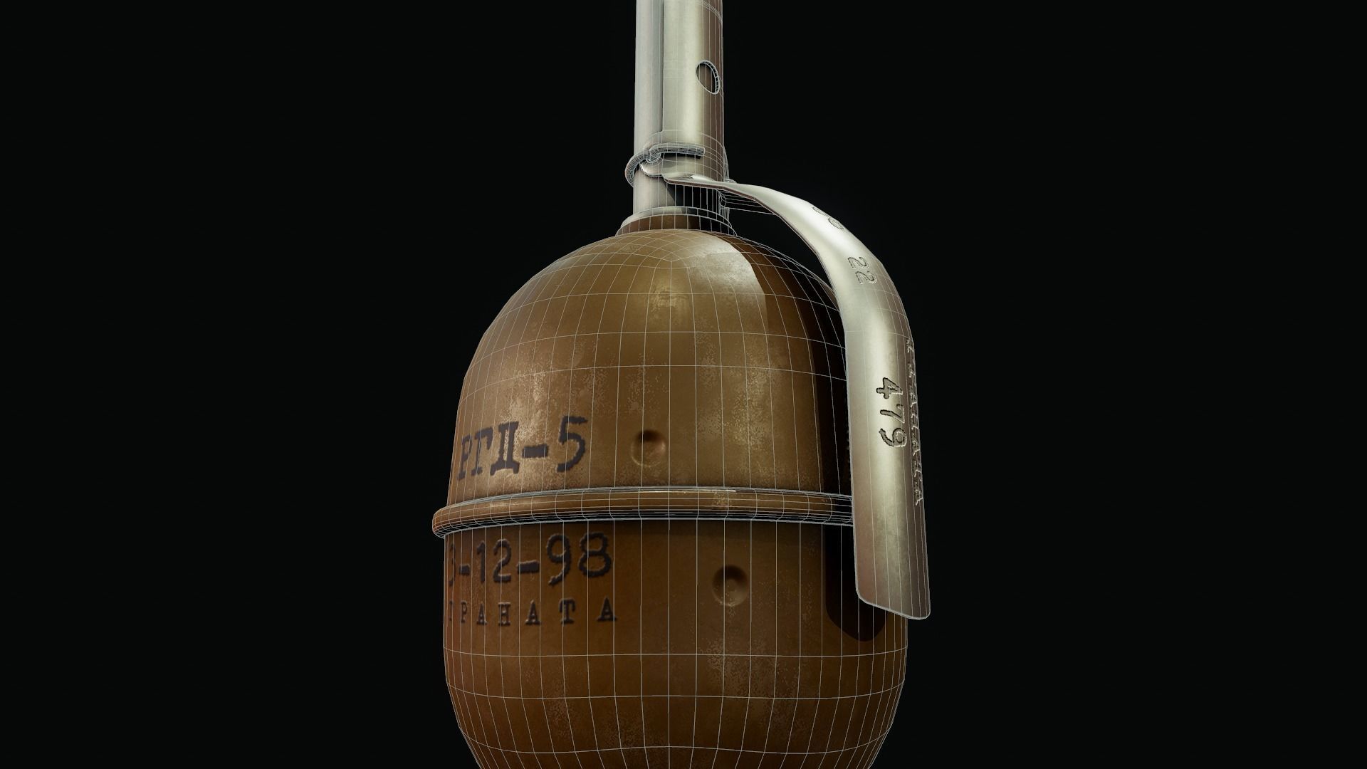 RGD5 Grenade - Tutorial Included Low-poly 3D model_12