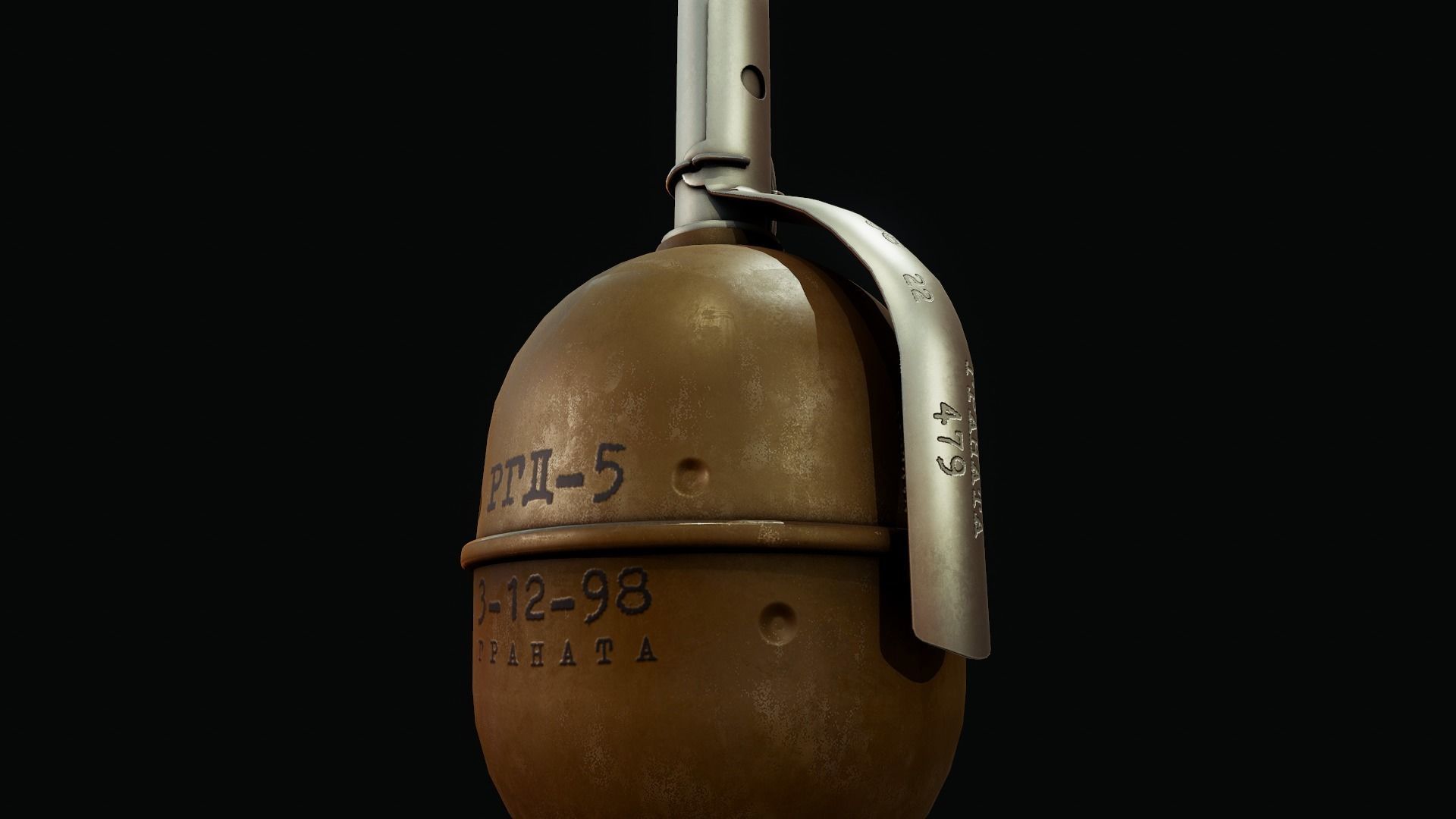 RGD5 Grenade - Tutorial Included Low-poly 3D model_11