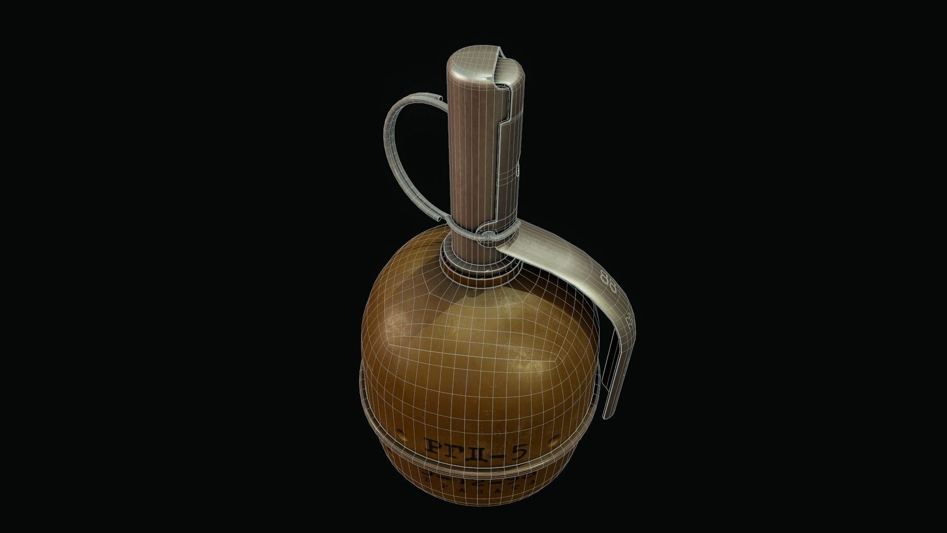 RGD5 Grenade - Tutorial Included Low-poly 3D model_10