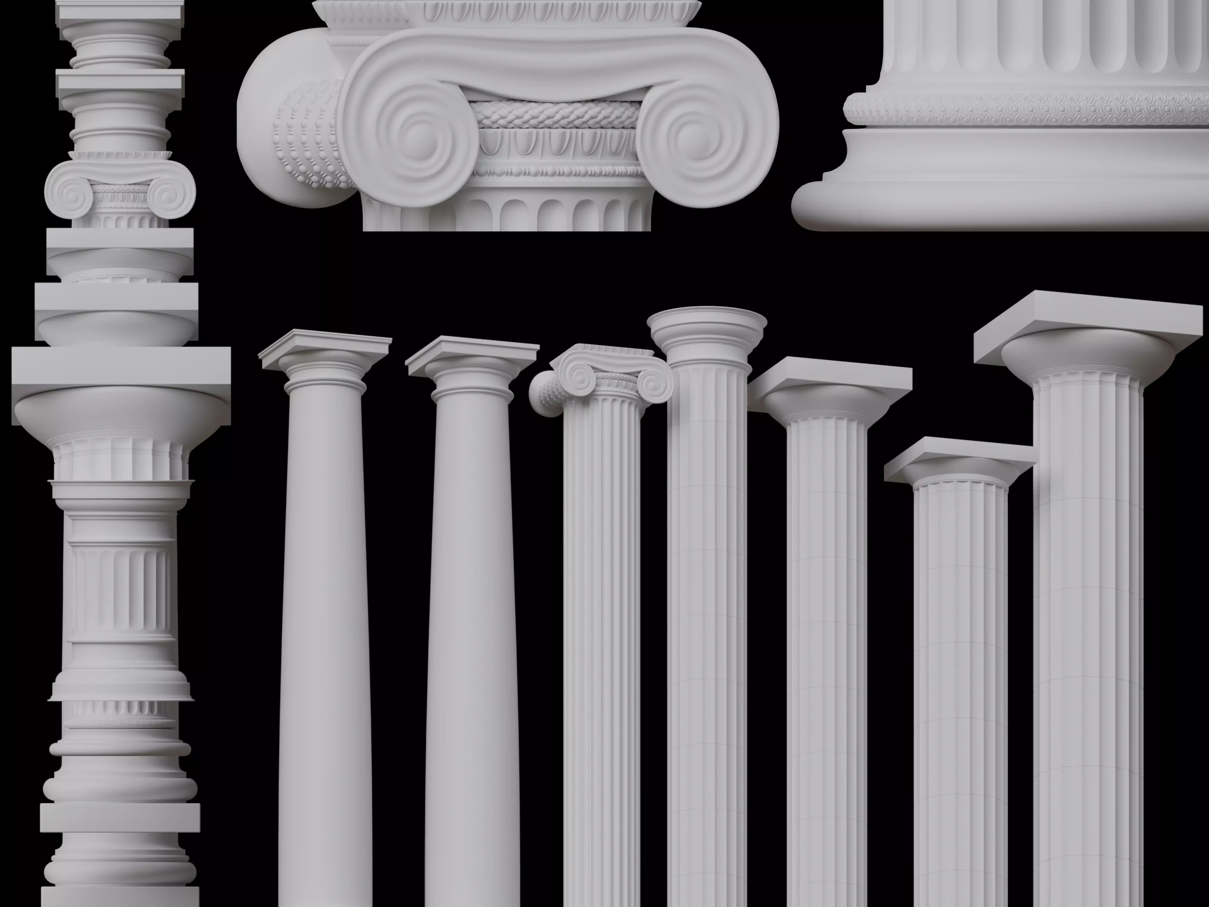 Classical architecture columns 3D model