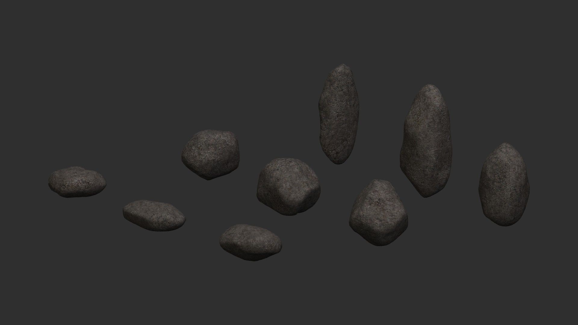 Assorted Boulders - Base Free low-poly 3D model_1