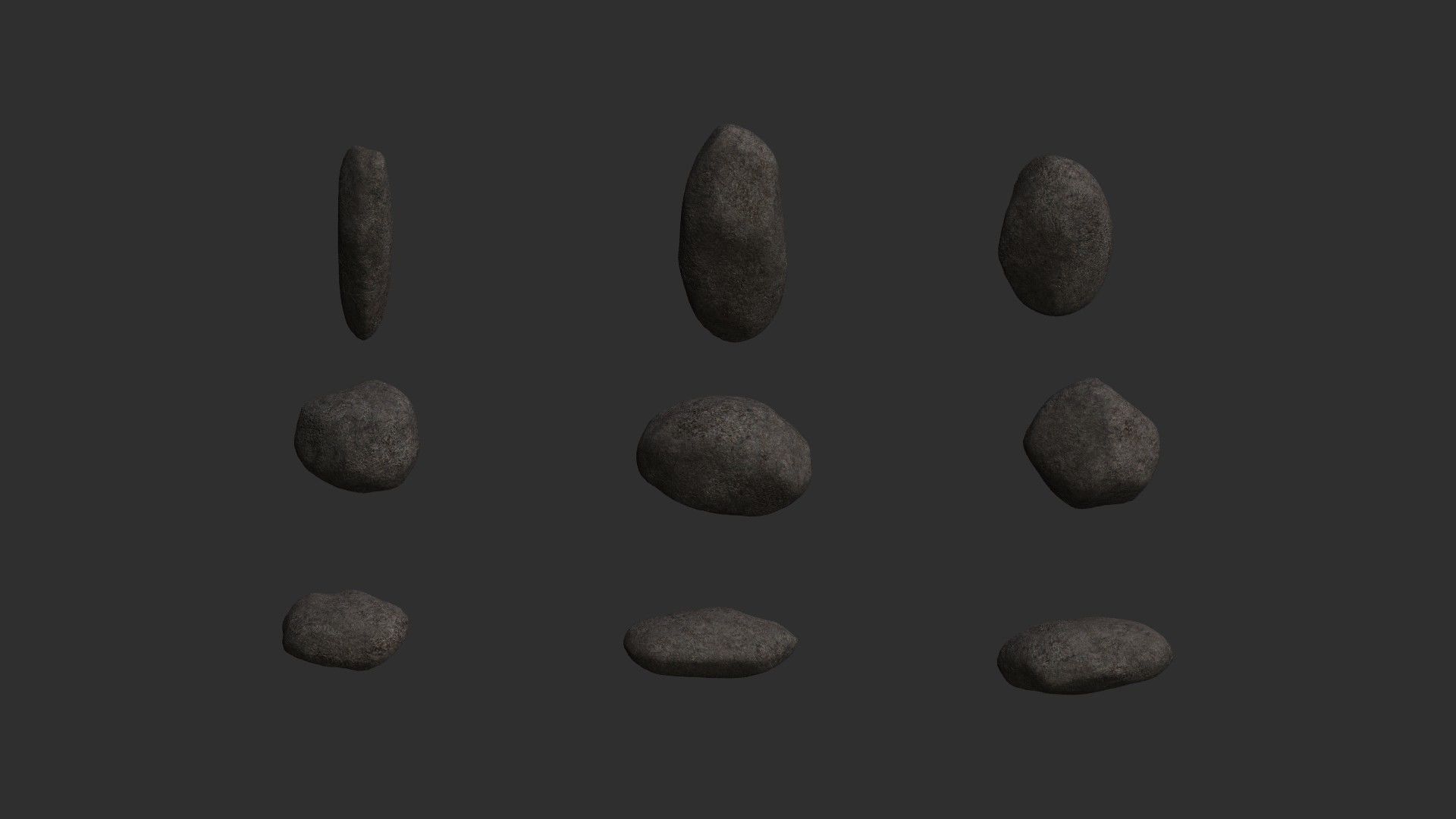 Assorted Boulders - Base Free low-poly 3D model_5