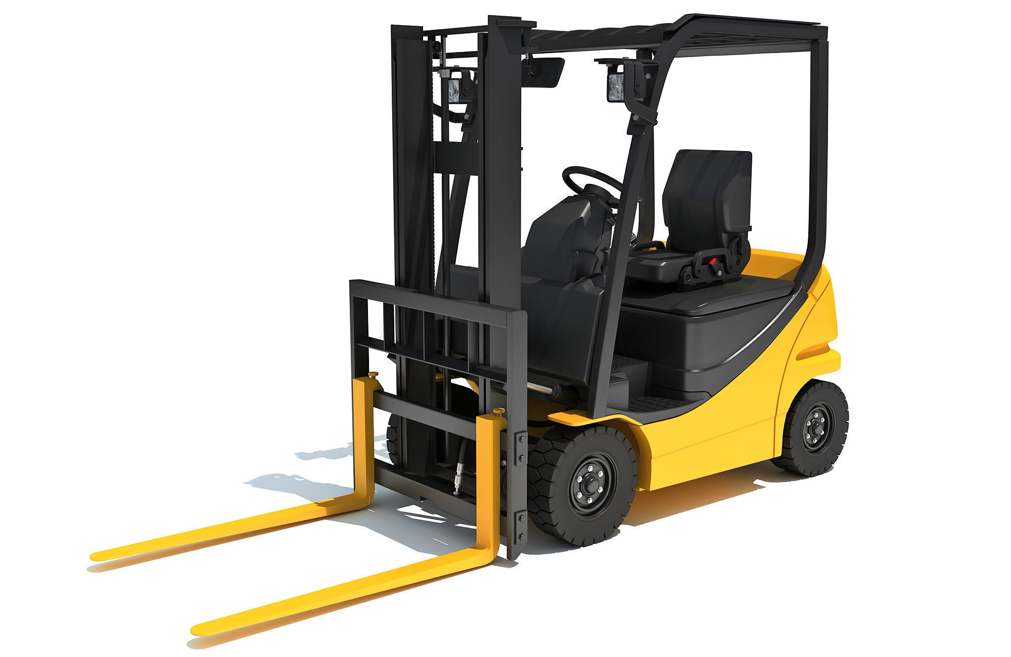 Electric Forklift 3D model_9