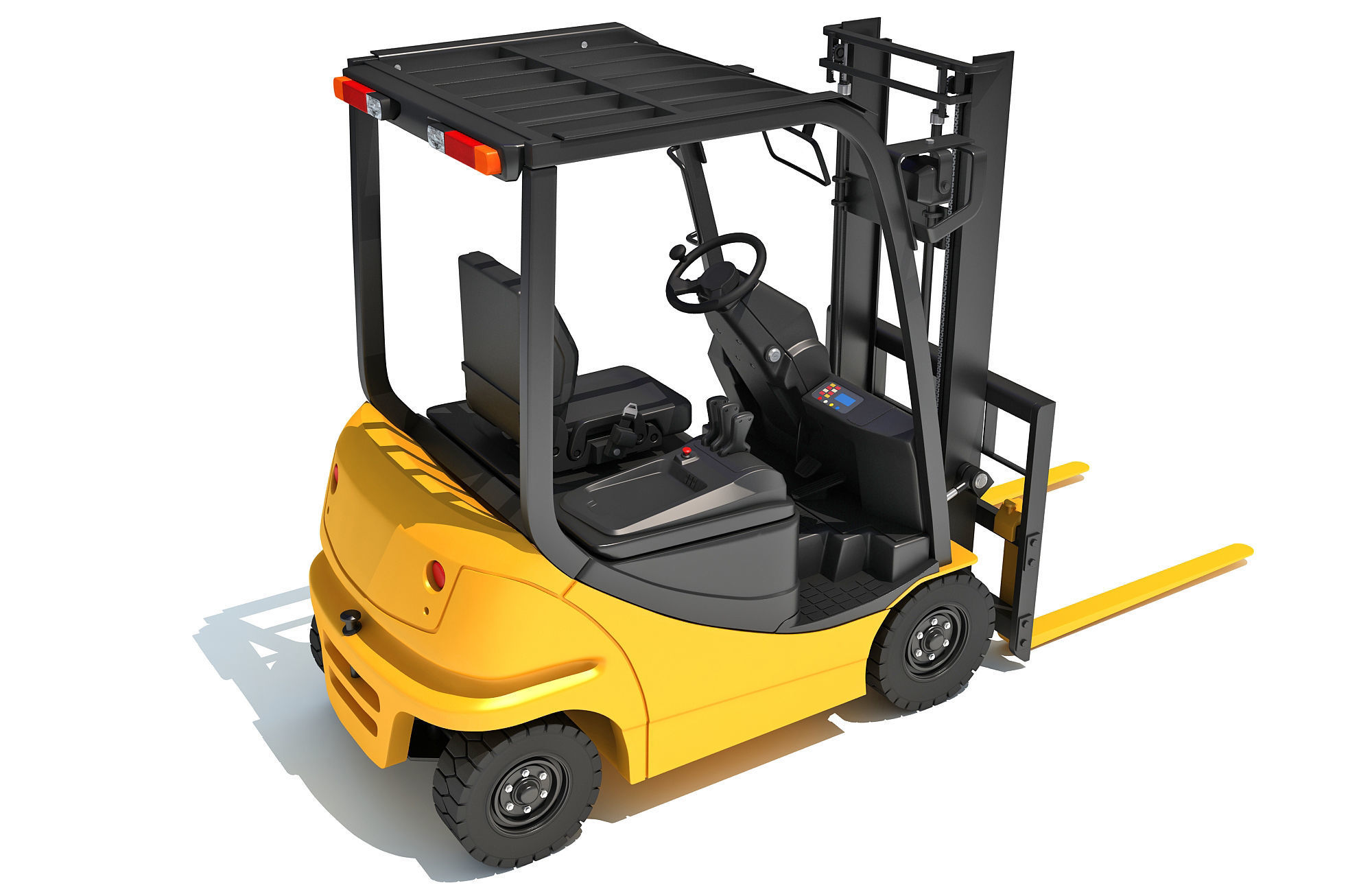 Electric Forklift 3D model_7