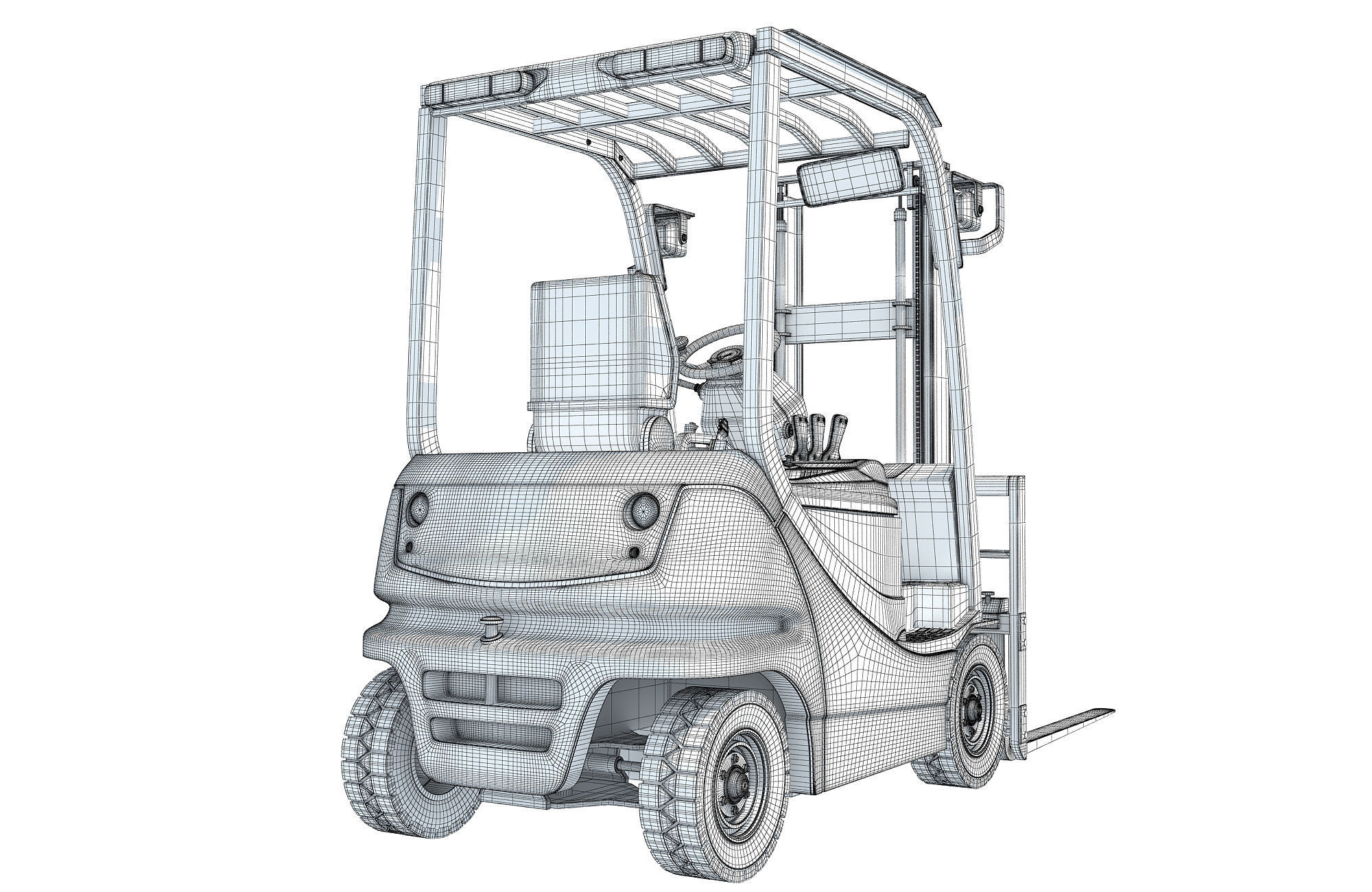 Electric Forklift 3D model_15