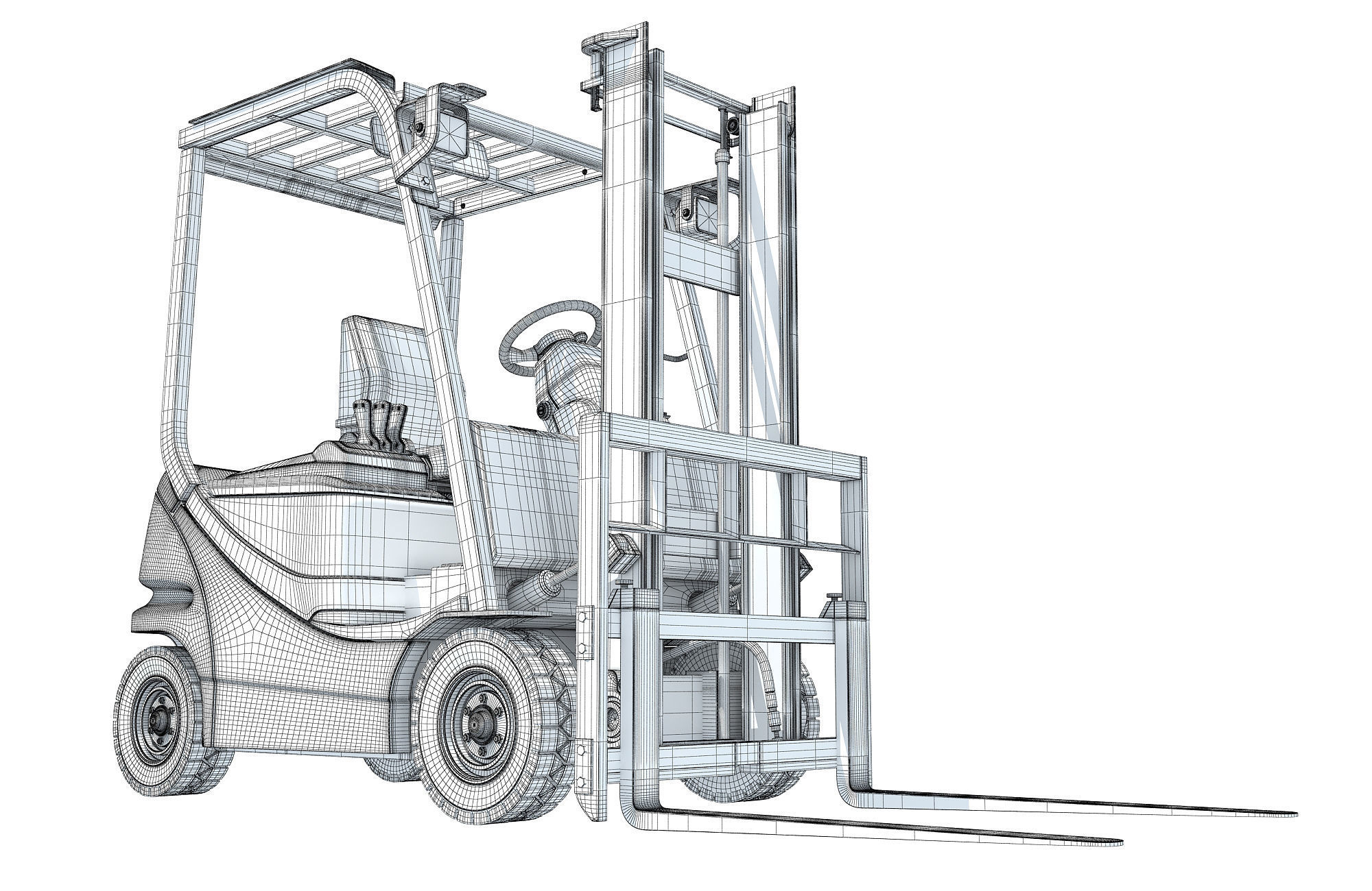Electric Forklift 3D model_17