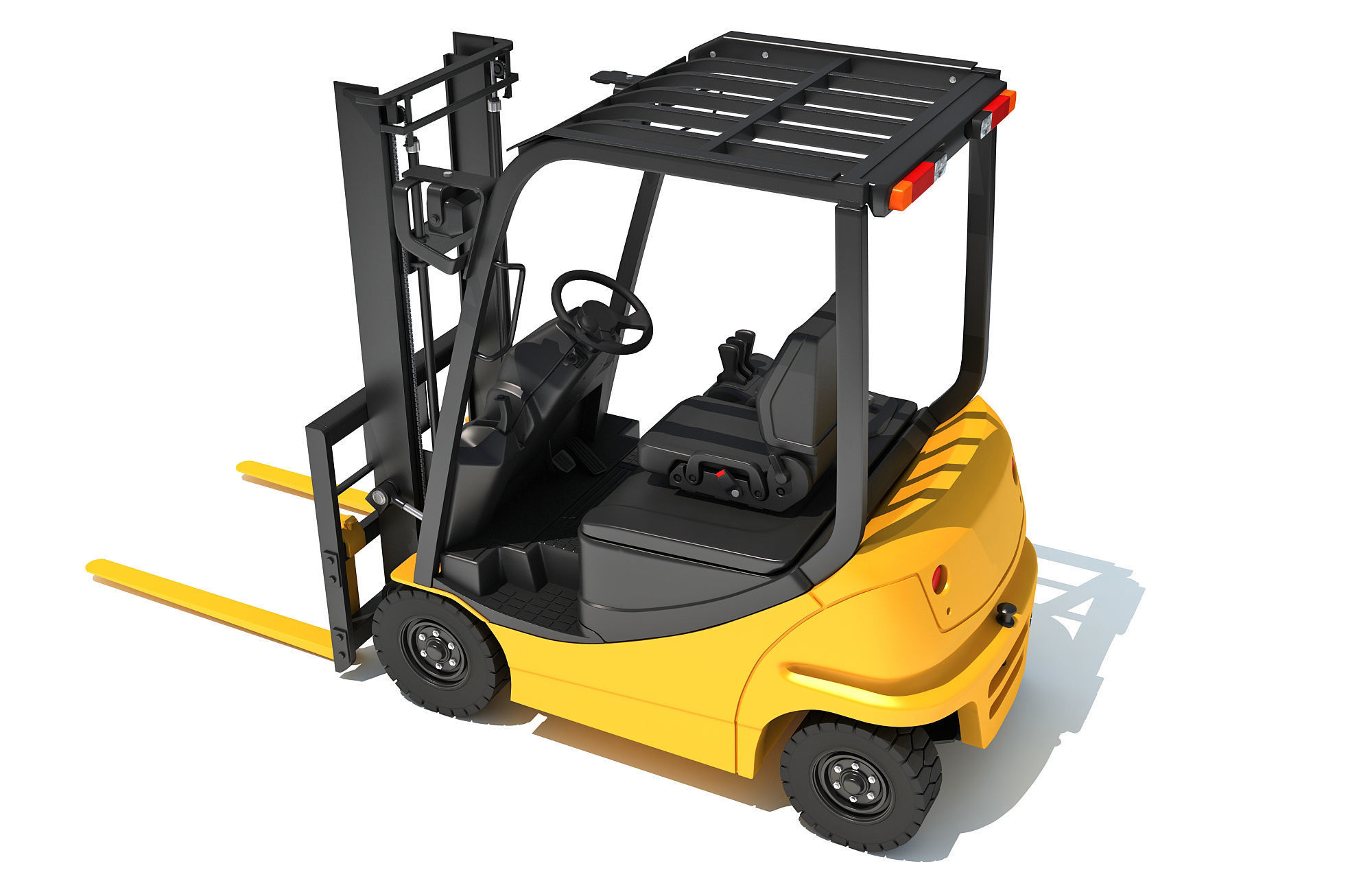 Electric Forklift 3D model_3