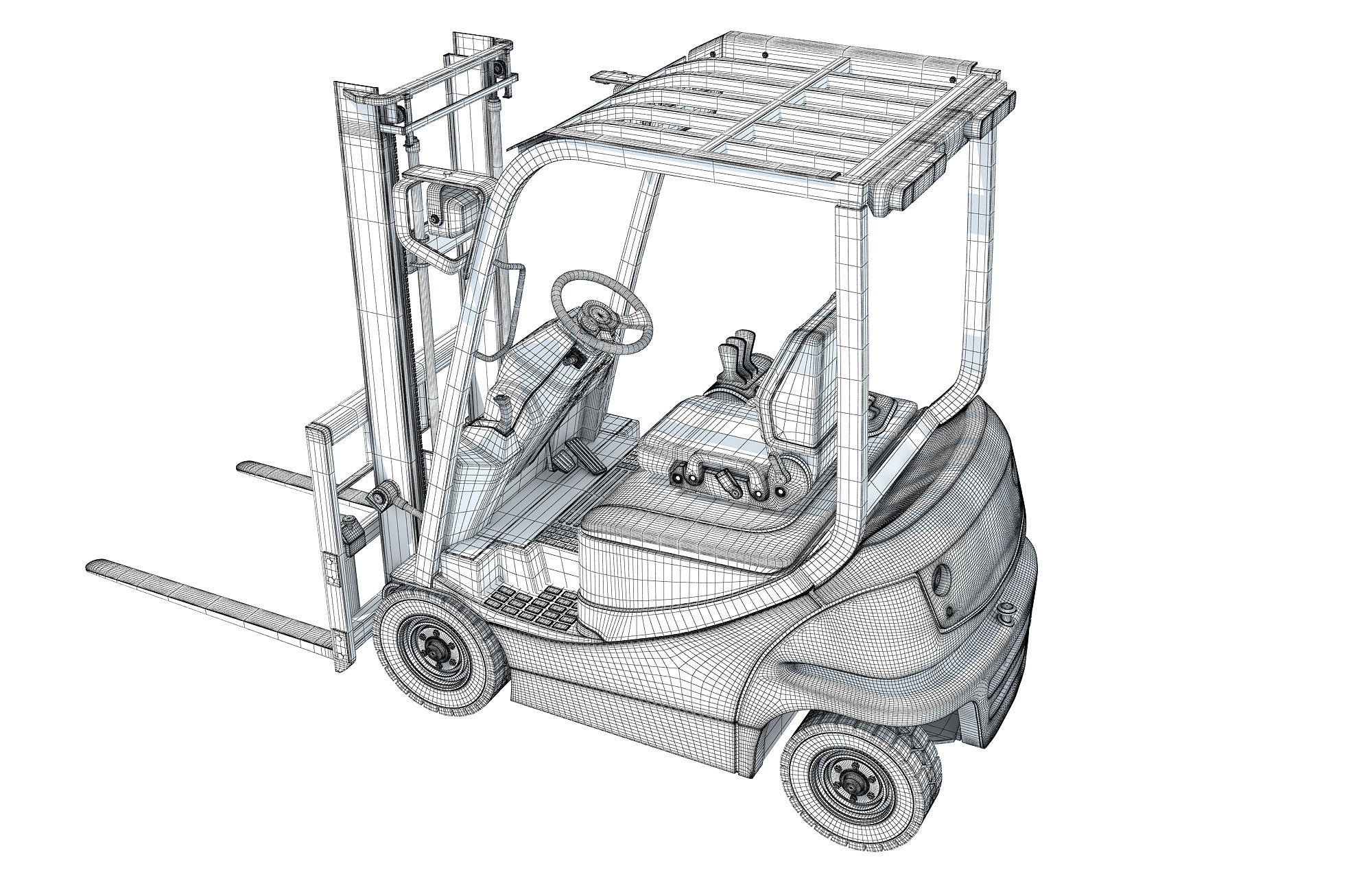 Electric Forklift 3D model_14
