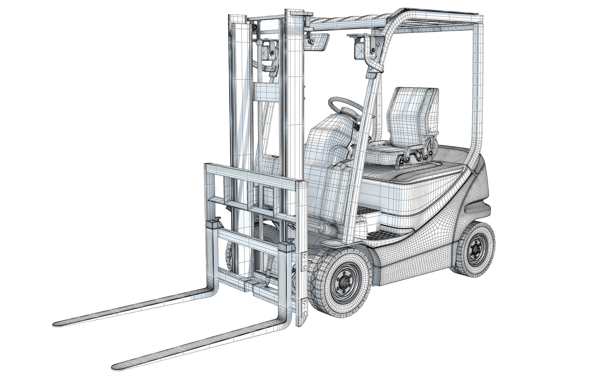 Electric Forklift 3D model_13