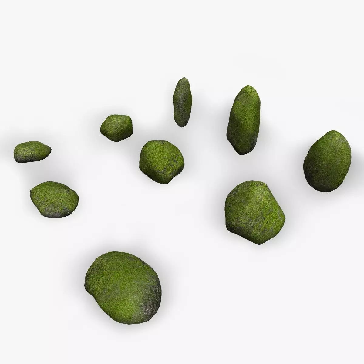 Assorted Boulders - Moss Low-poly 3D model_0
