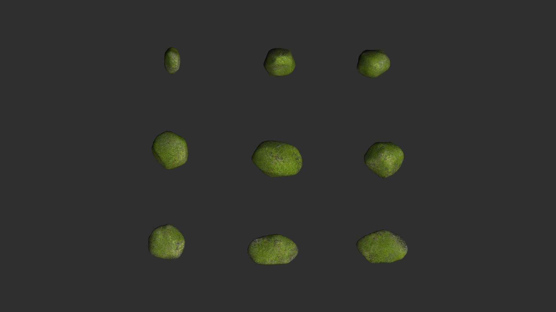 Assorted Boulders - Moss Low-poly 3D model_3