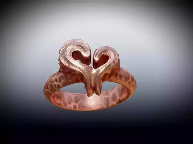 Textured heart ring 3d model