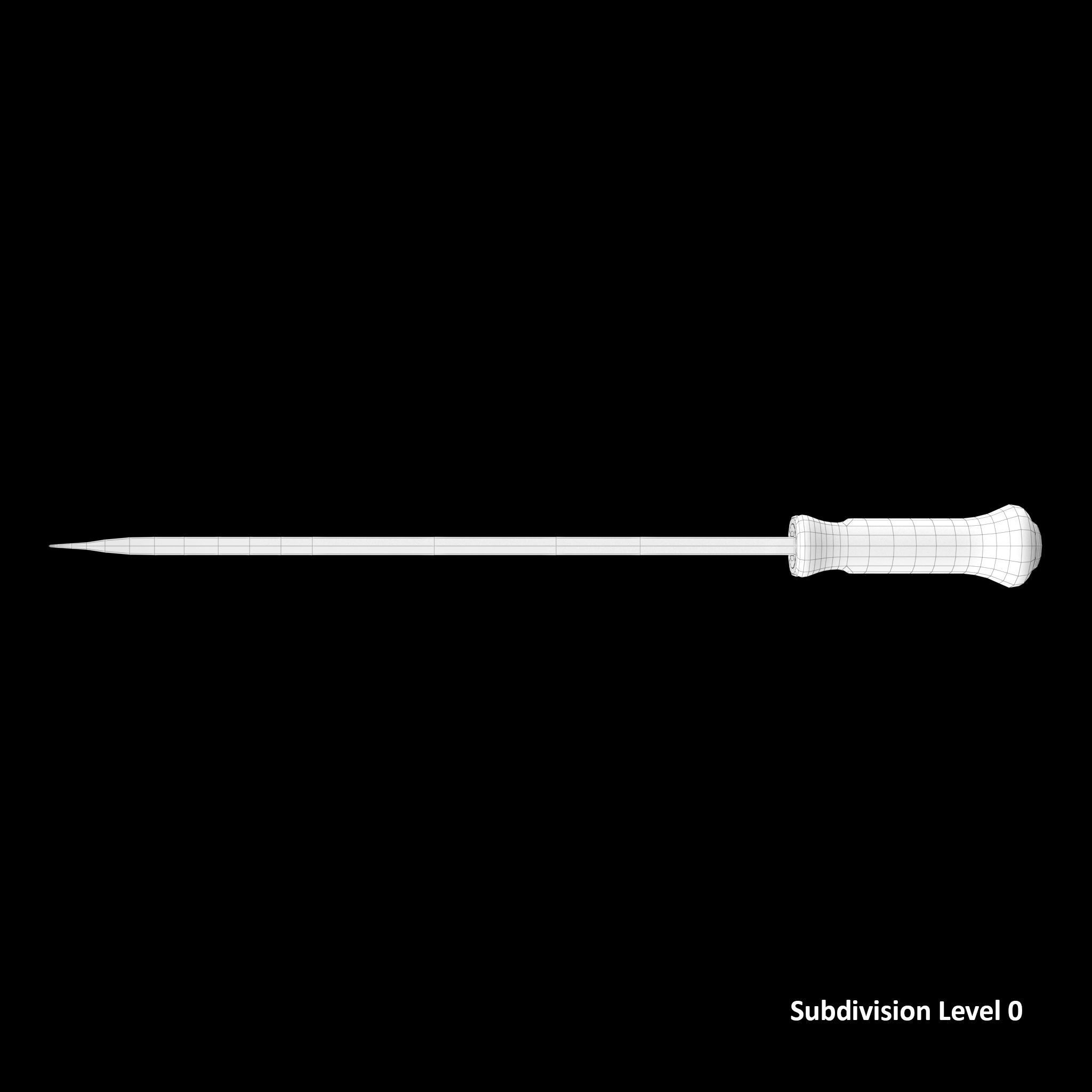 Straight Striking Prybar 24in Low-poly 3D model_16