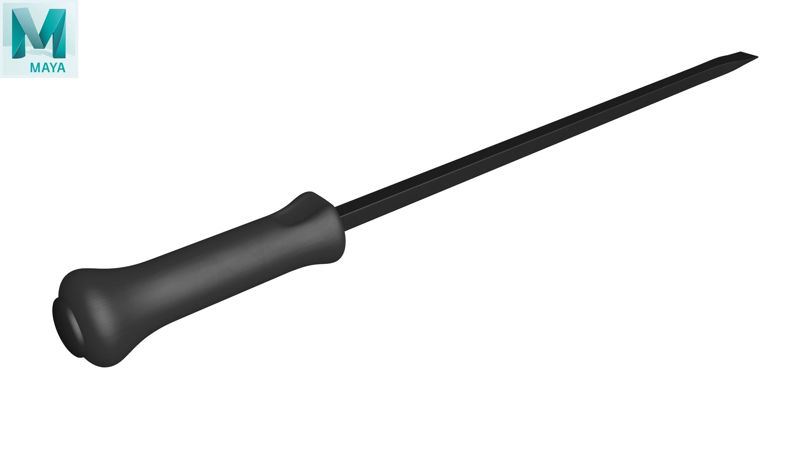 Straight Striking Prybar 24in Low-poly 3D model_26