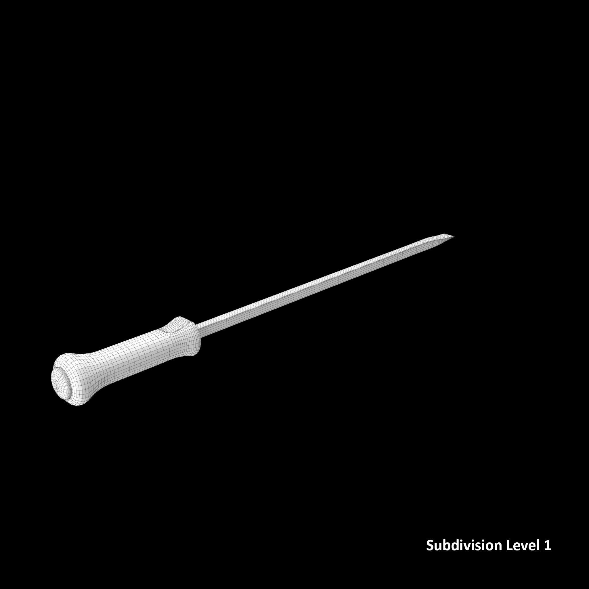 Straight Striking Prybar 24in Low-poly 3D model_13