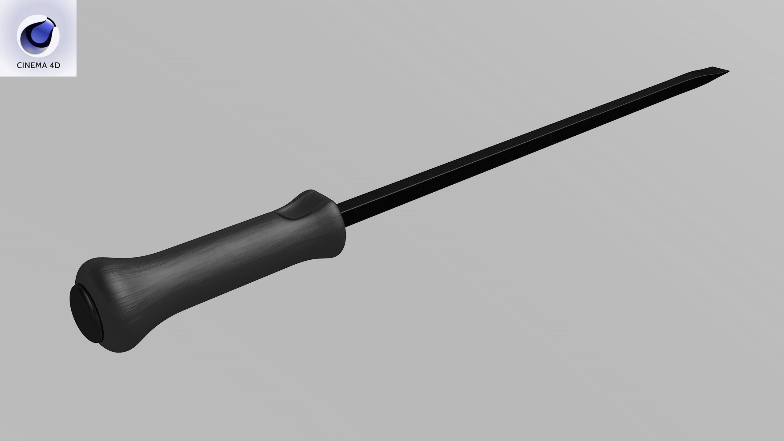 Straight Striking Prybar 24in Low-poly 3D model_28