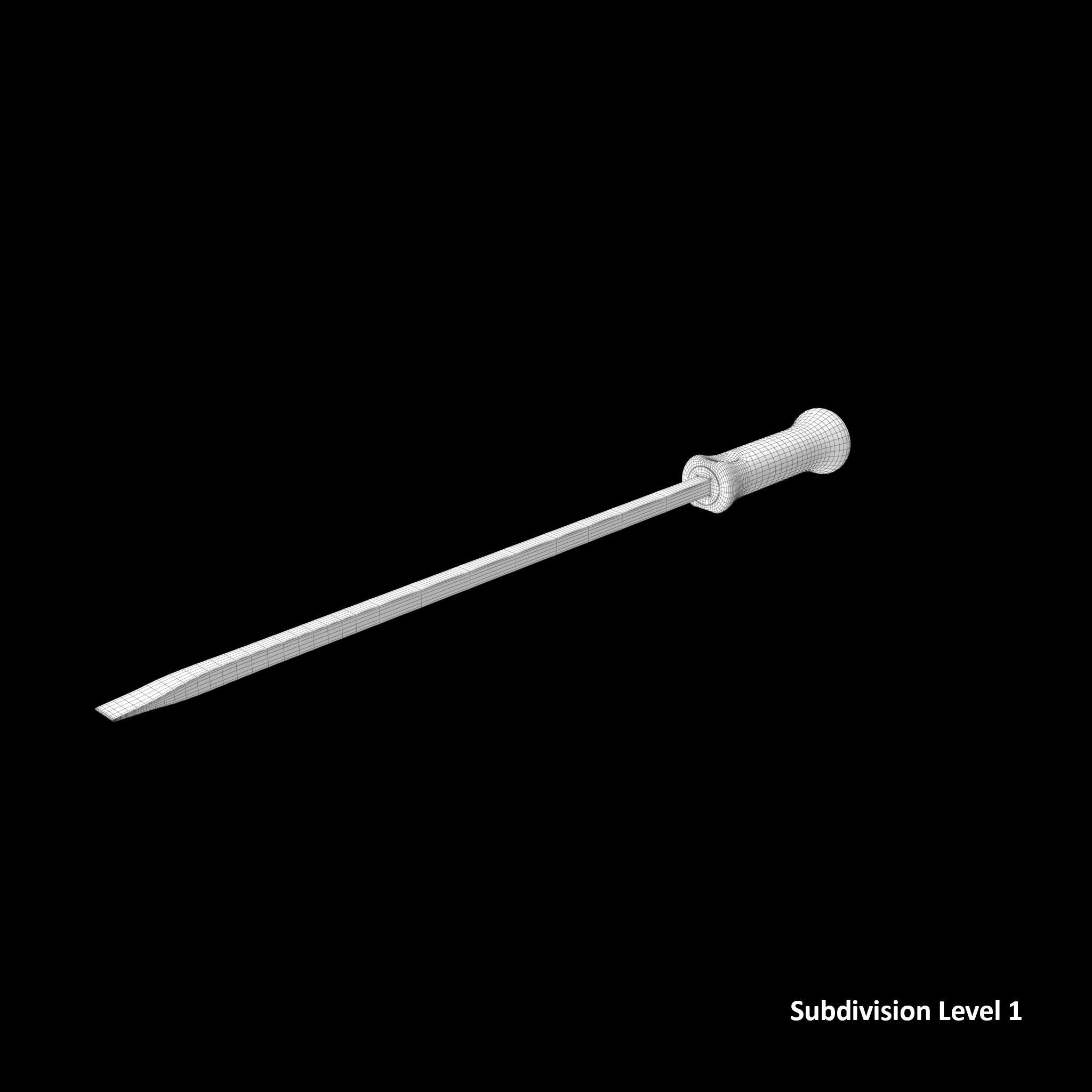 Straight Striking Prybar 24in Low-poly 3D model_11