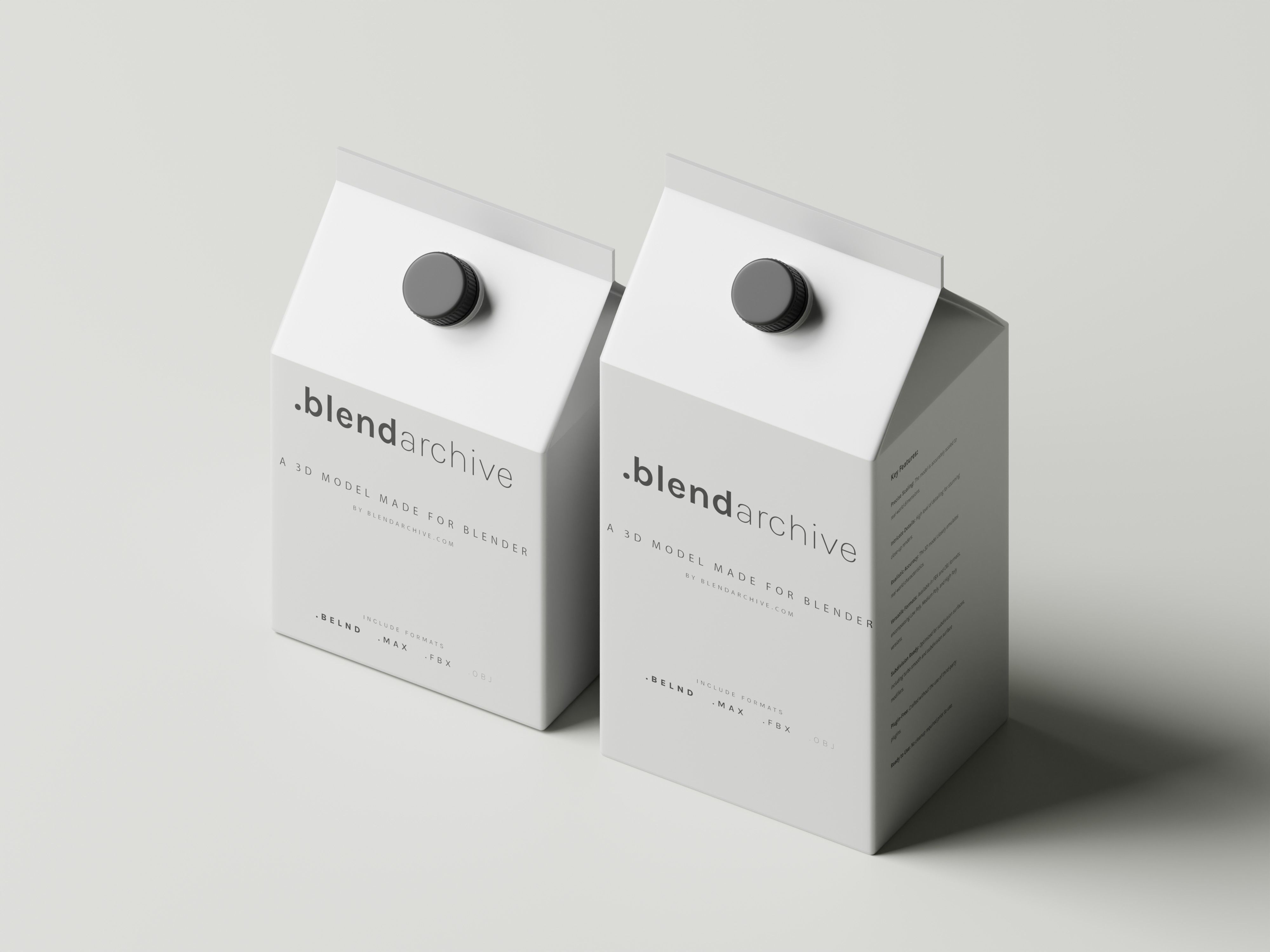 Milk Carton Box 3D Model Low-poly 3D model_4