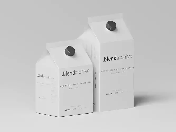 Milk Carton Box 3D Model